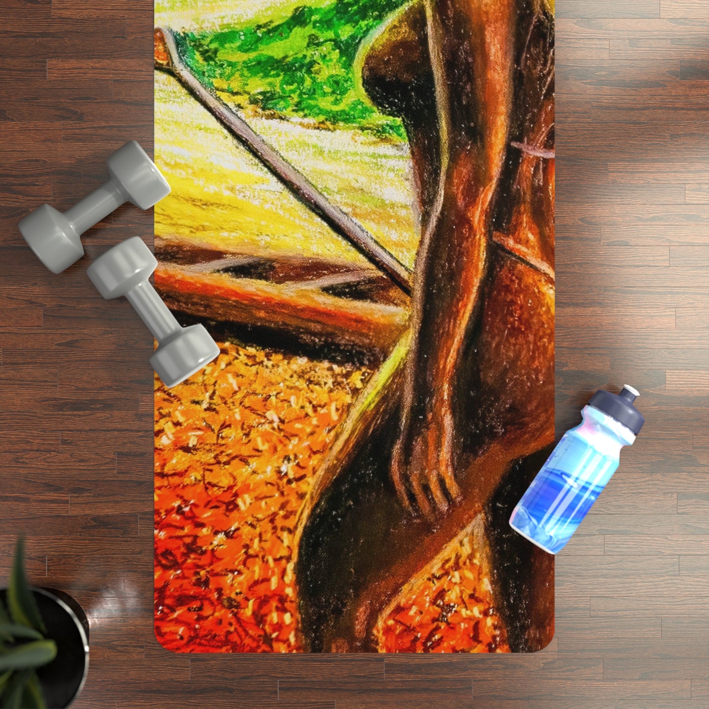 Vibrant Flow Eco-Friendly Rubber Yoga Mat, Mindfulness Exercise Mat, Meditation Mat, Nature-Inspired Yoga, Wellness Gift