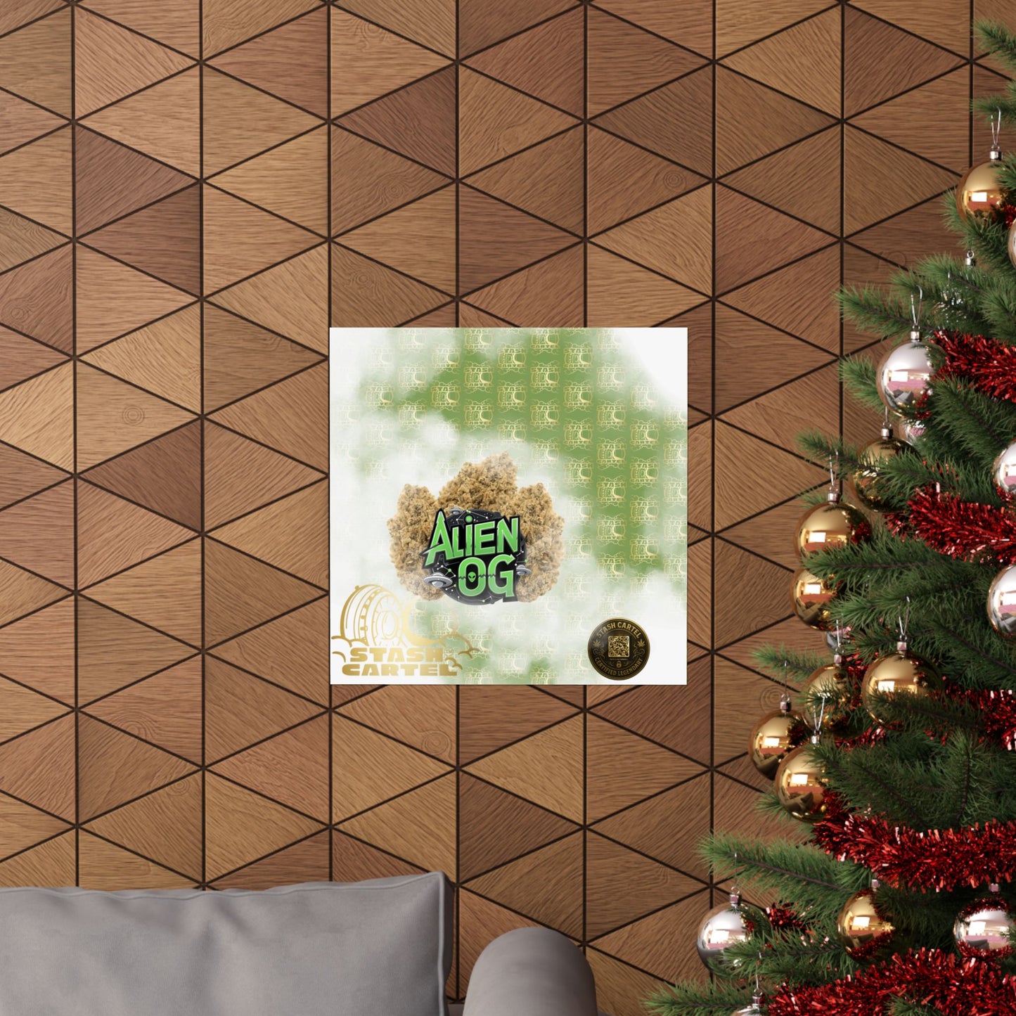 👽🌲 Alien OG Poster – Legendary Indica-Dominant Hybrid with Citrus Pine & Cosmic Potency