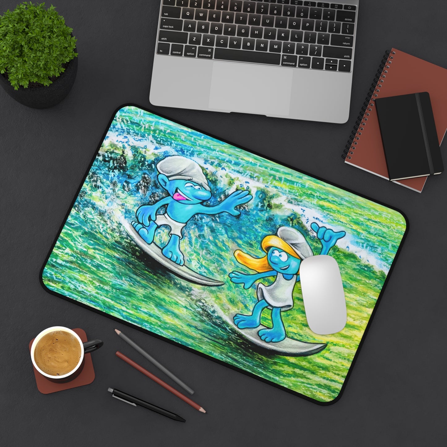 Surfs Up Desk Mat - Colorful Mouse Pad for Home Office, Work Station, Gamer, Summer Vibes, Fun Gift