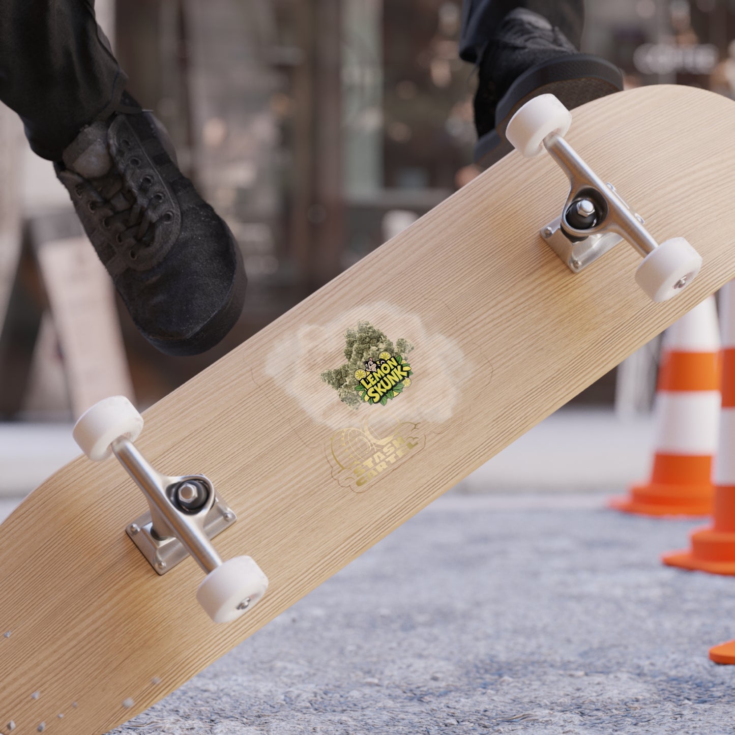 Lemon Skunk Transparent Outdoor Sticker – Weed Lifestyle Design