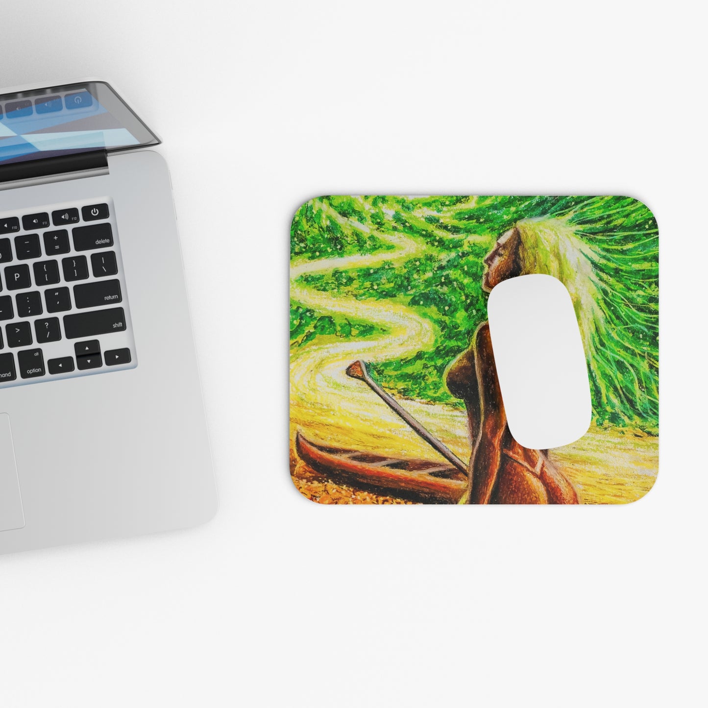 Vibrant Flow Nature Inspired Mouse Pad for Home or Office - Greenery Art, Dreamy Desk Accessory, Perfect Gift