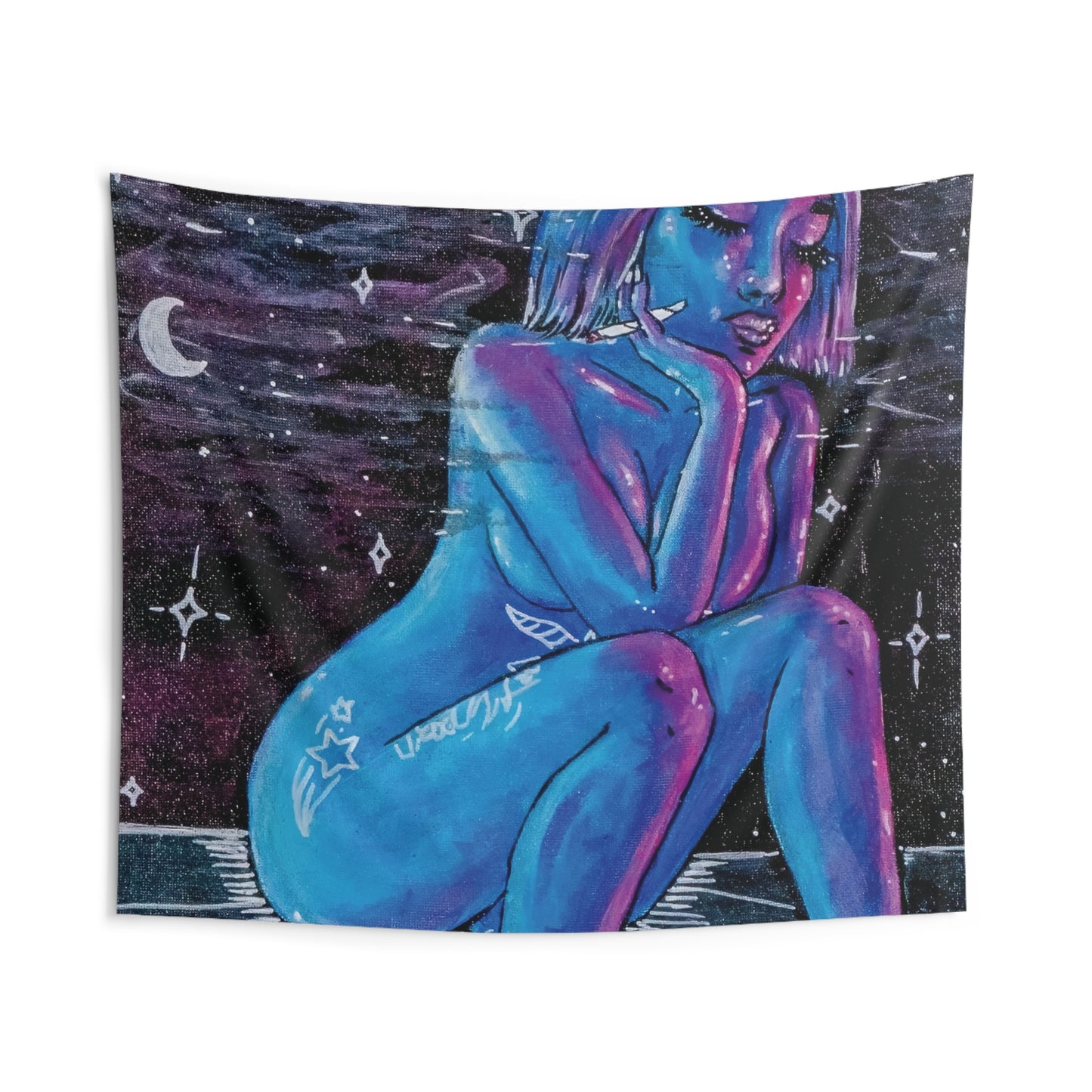 Cosmic Dreamer Indoor Wall Tapestry, Boho Decor, Feminine Art, Bedroom Wall Hanging, Ethereal Home Decor