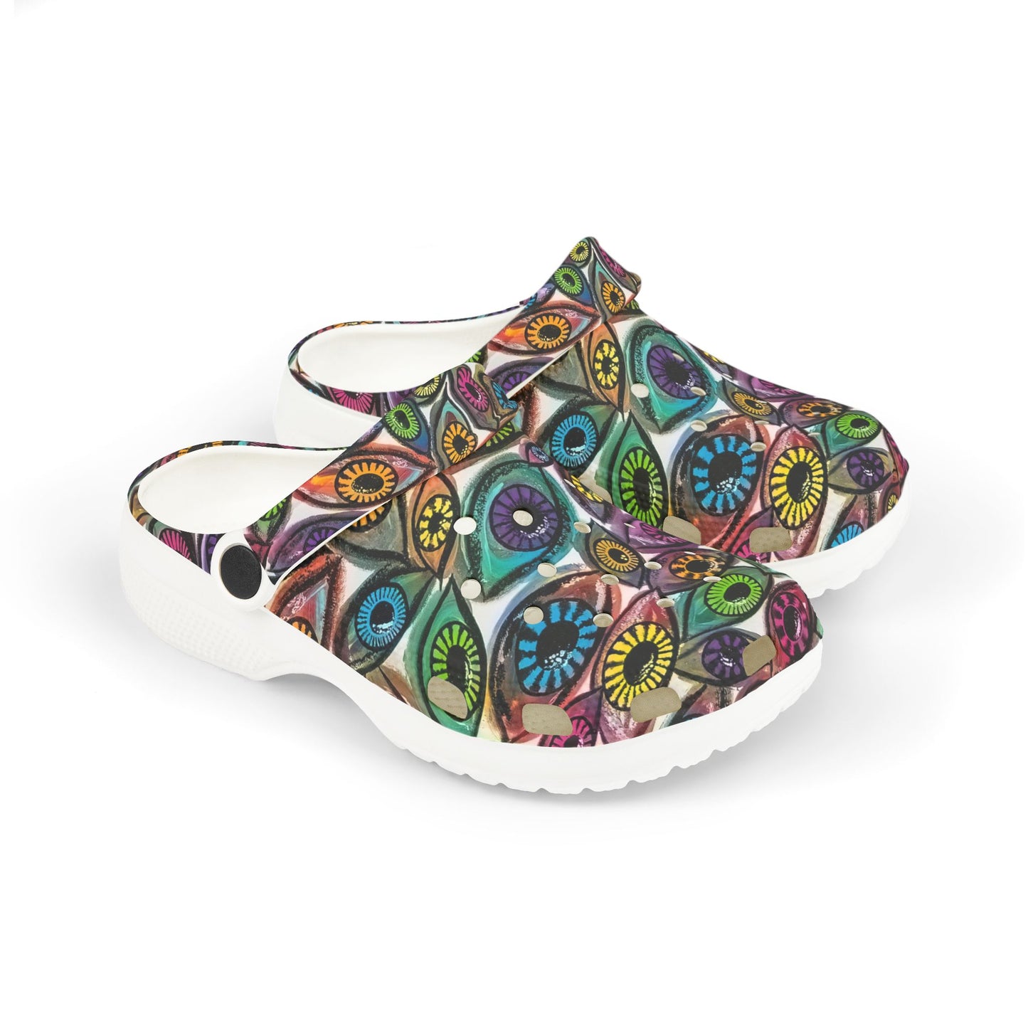 Colorful Kid's Eye See You Too EVA Foam Clogs - Fun and Comfy Footwear for Playtime, Summer, Beach, Travel, Gifts