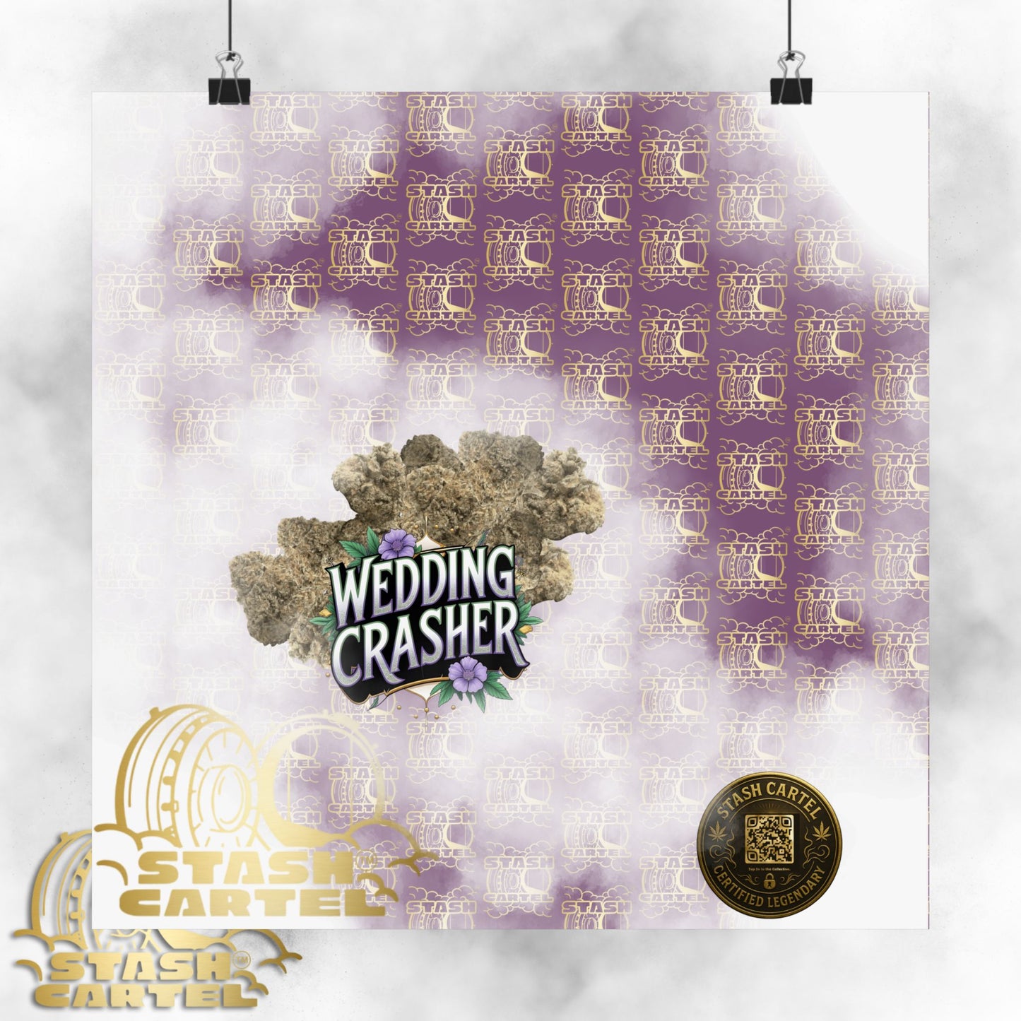 🎉💍 Wedding Crasher Poster – Uplifting Hybrid Wall Art with Vanilla Cake & Purple Gas