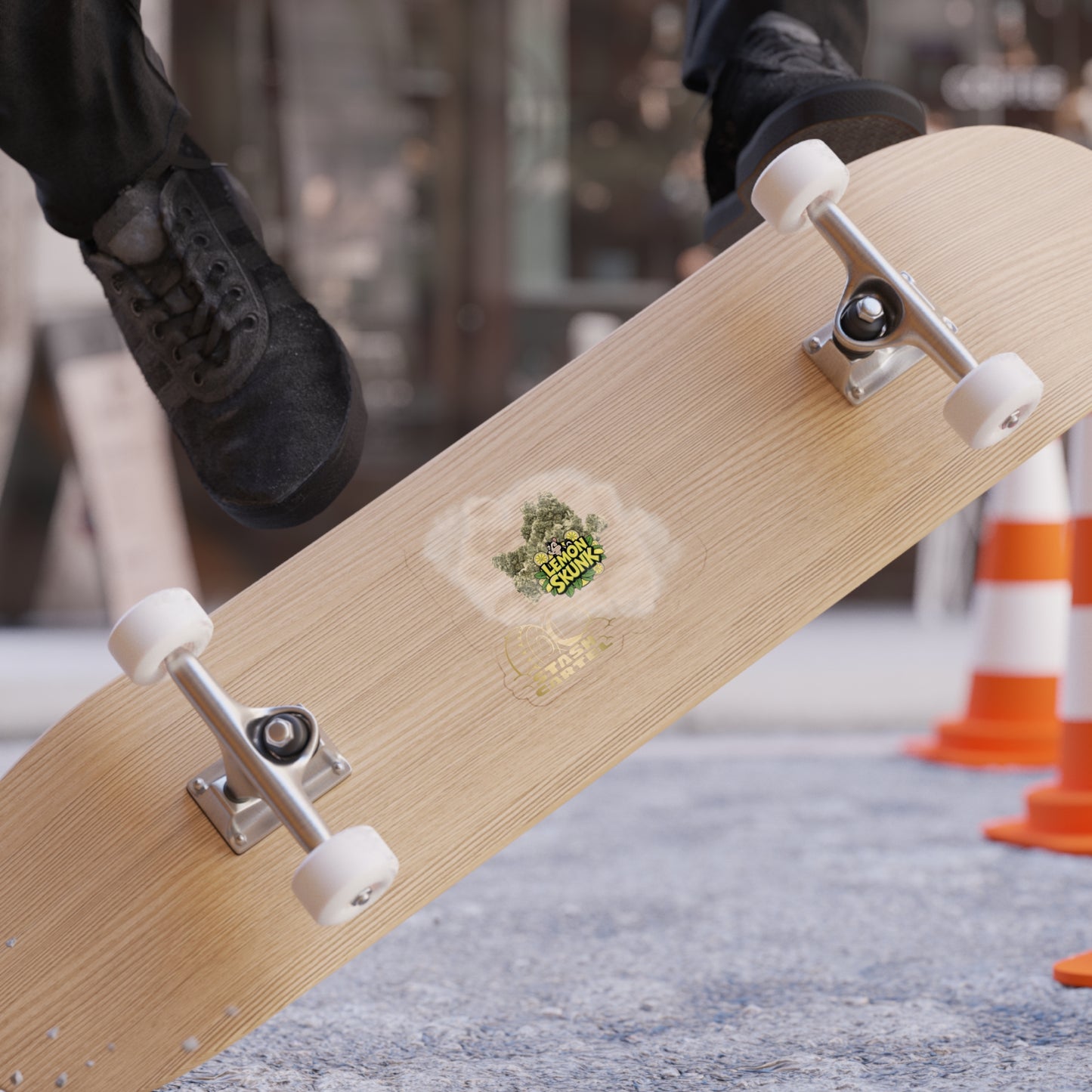 Lemon Skunk Transparent Outdoor Sticker – Weed Lifestyle Design