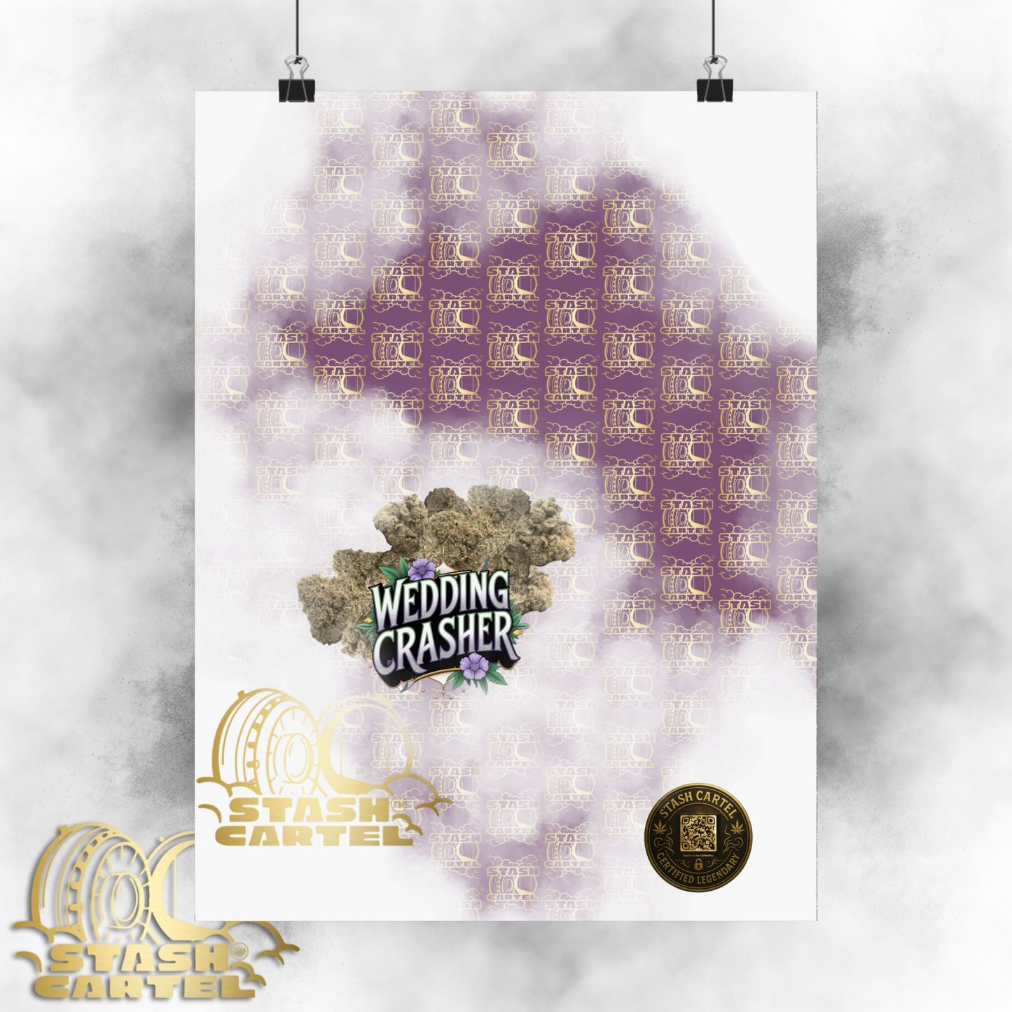 🎉💍 Wedding Crasher Poster – Uplifting Hybrid Wall Art with Vanilla Cake & Purple Gas