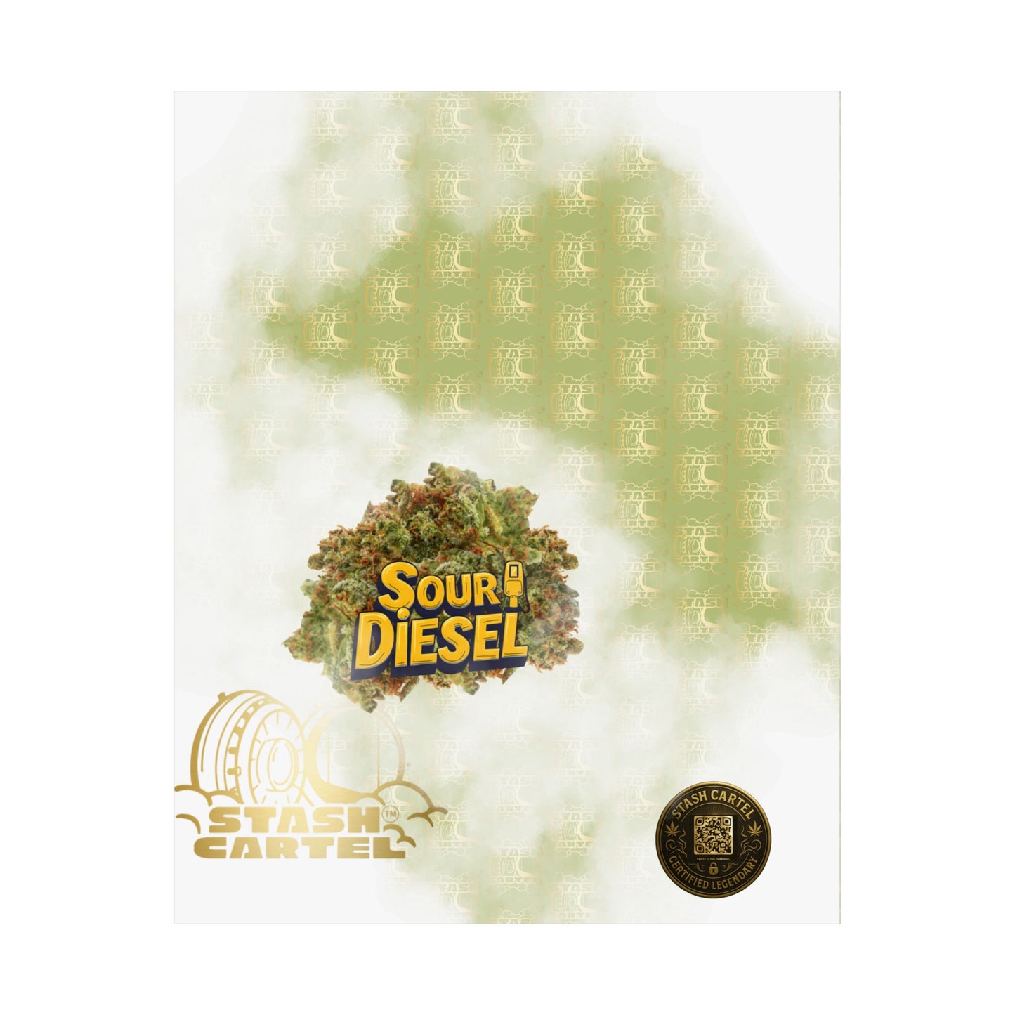 ⛽ "OG Chem" Diesel-Fueled Hybrid Poster – High-Octane Cannabis Wall Art in Fuel Green