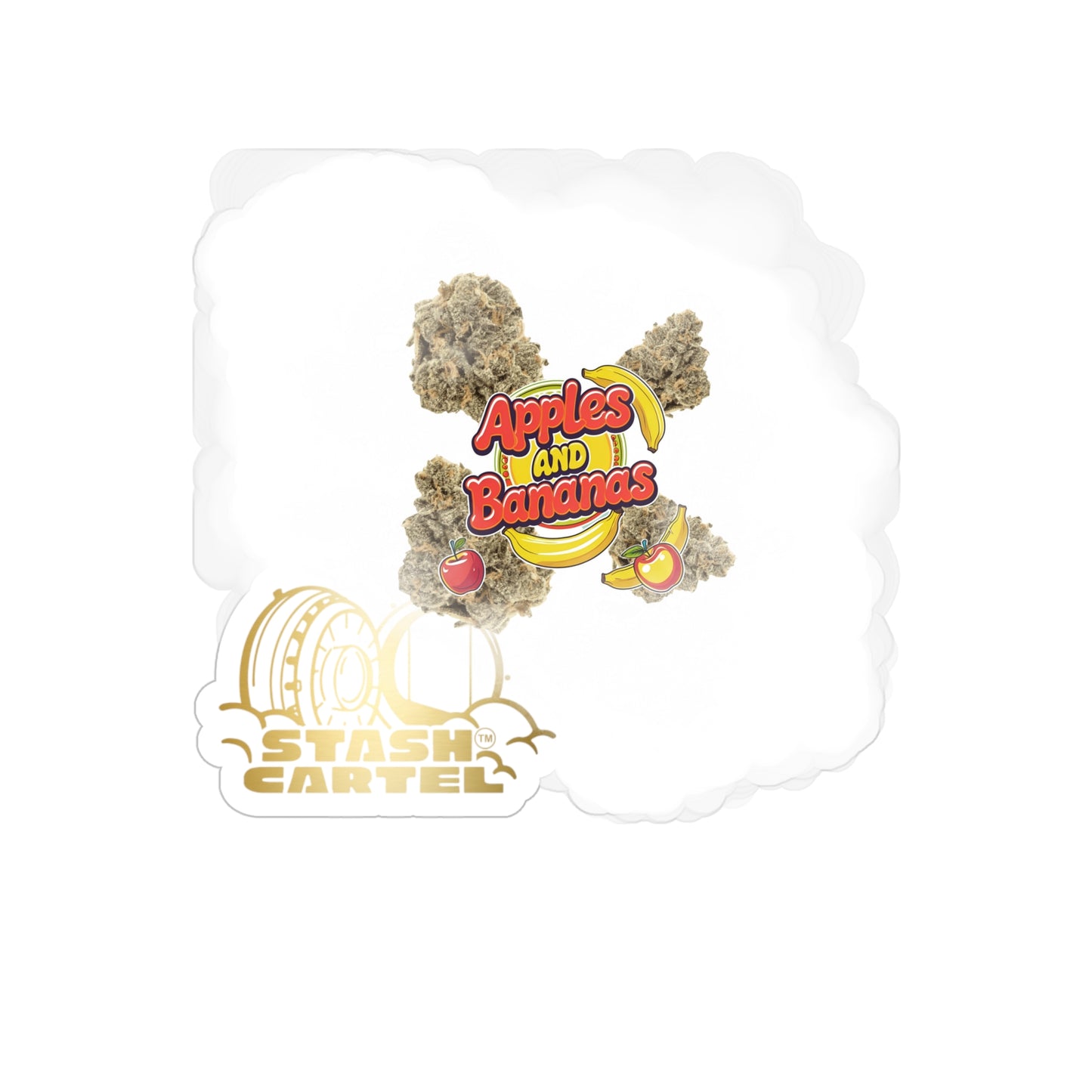 Apples and Bananas Transparent Outdoor Sticker – Weed Merch Collectible