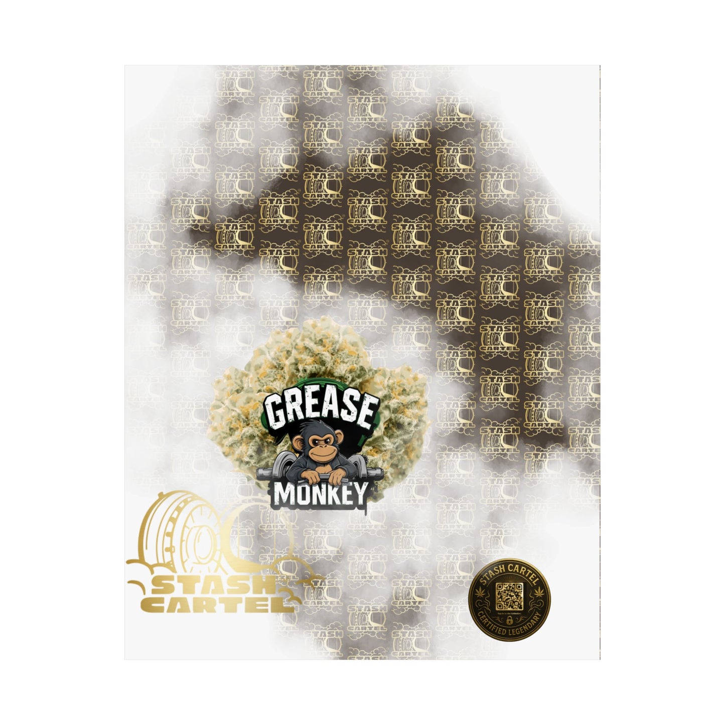 🧼🛠️ Grease Monkey Poster – Gassy Hybrid Wall Art with Full-Body Chill