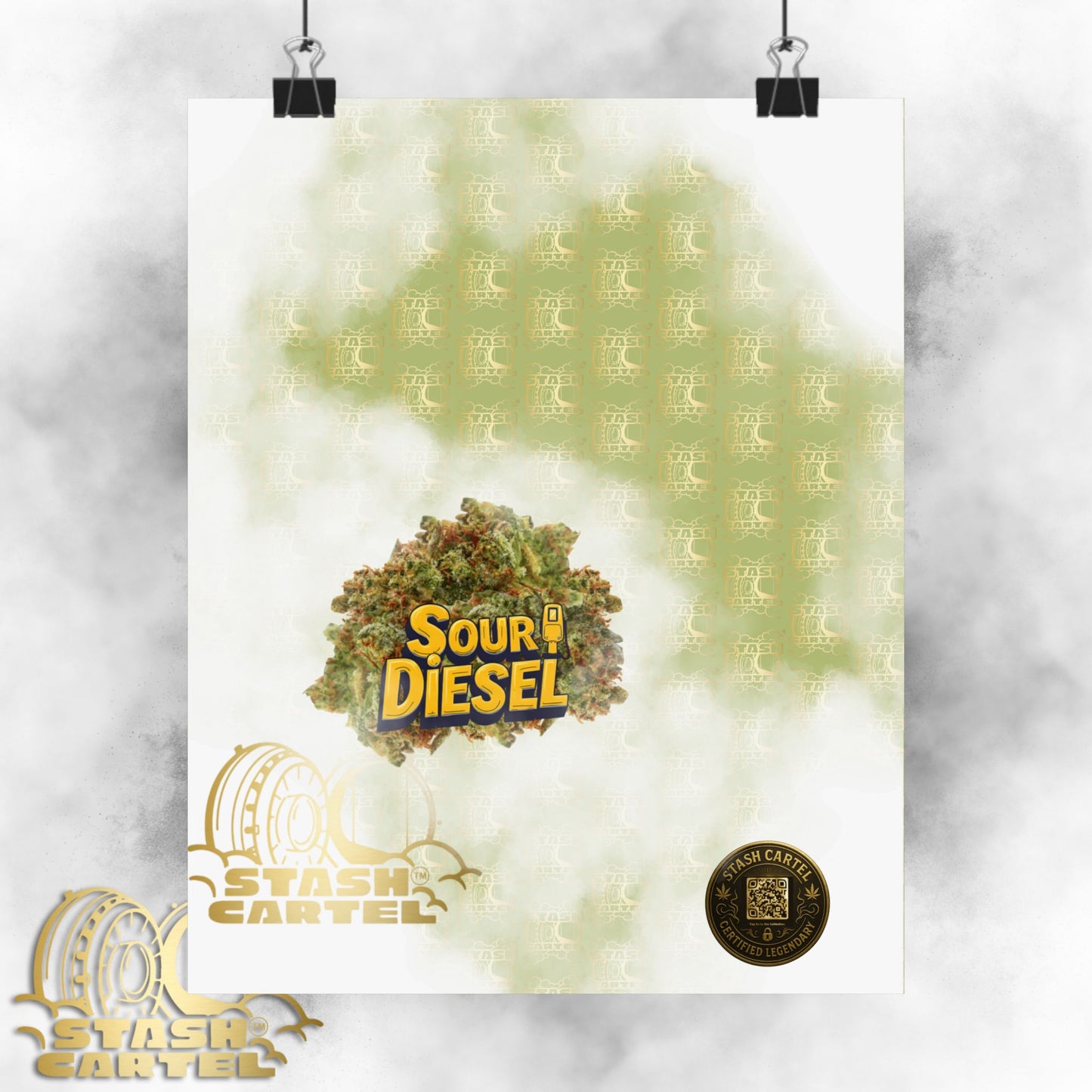 ⛽ "OG Chem" Diesel-Fueled Hybrid Poster – High-Octane Cannabis Wall Art in Fuel Green