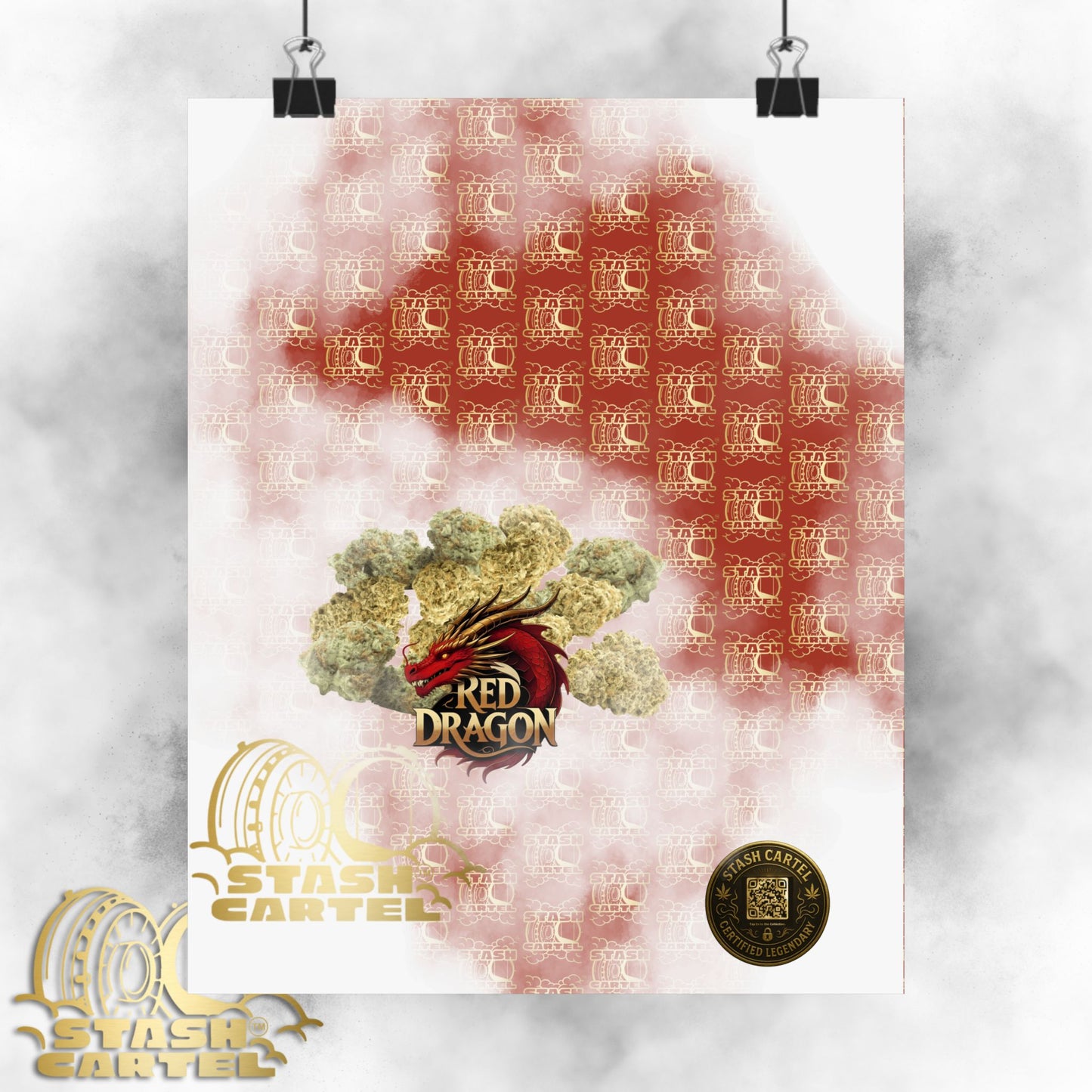 🐉🔥 Red Dragon Poster – Rare Hybrid with Spicy Citrus Fire & Euphoric Mystic Energy