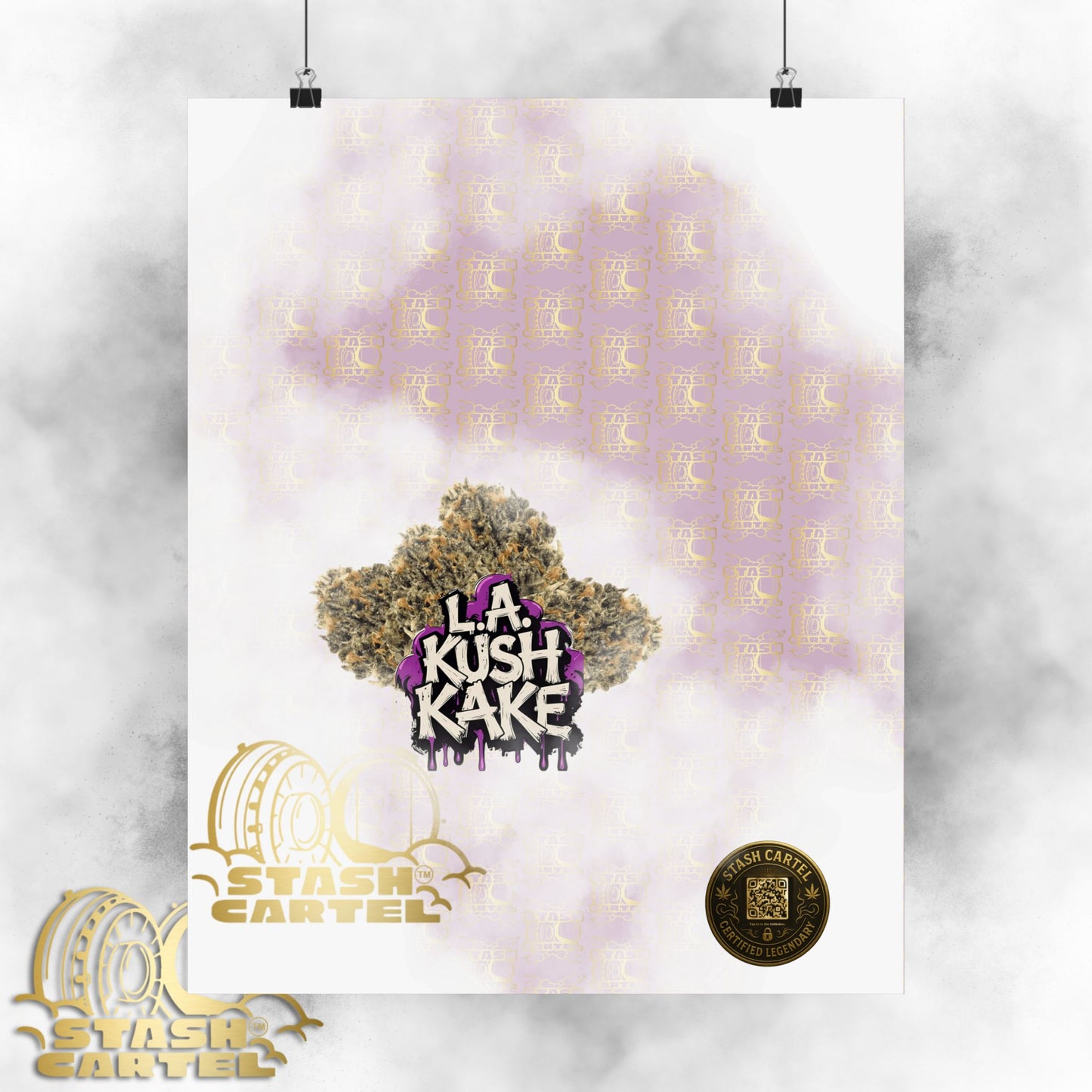 🎂🌴 LA Kush Cake Poster – Indica Hybrid Wall Art with Vanilla Cake & OG Gas