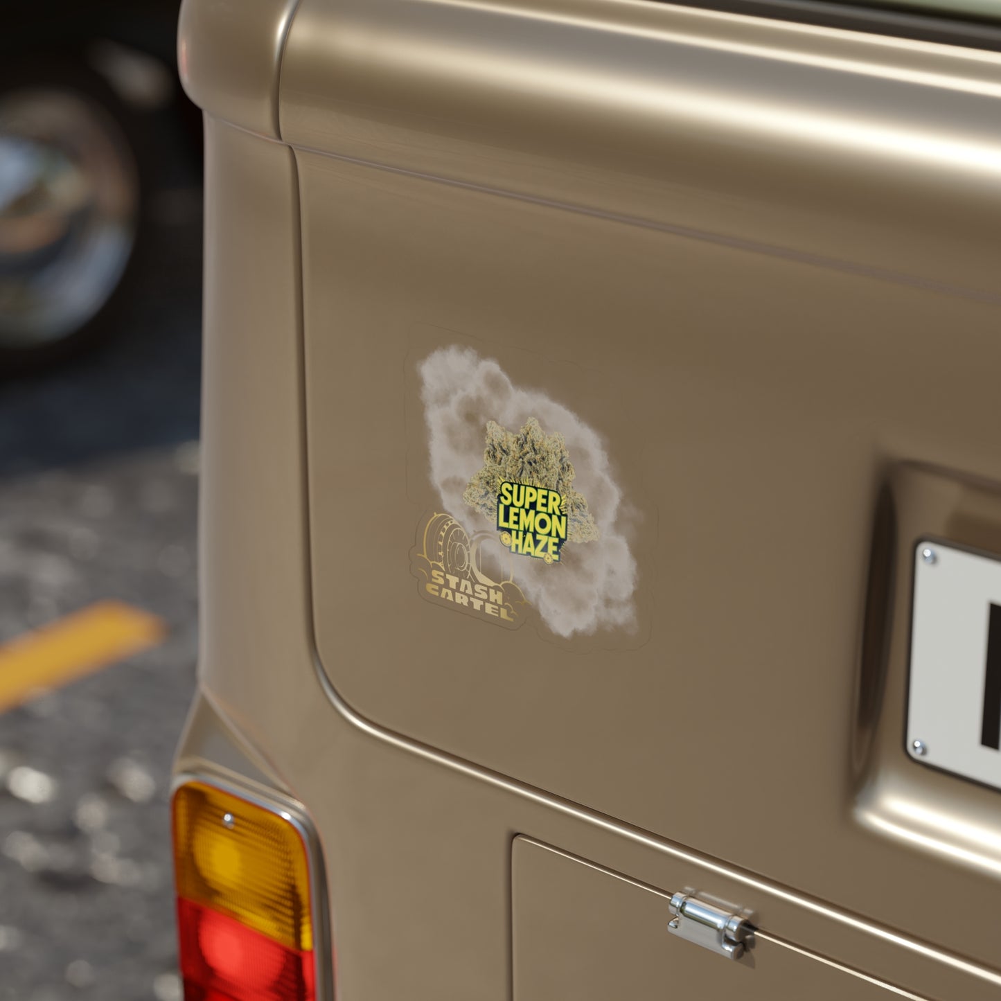 Super Lemon Haze Transparent Outdoor Sticker – Weed Art Design