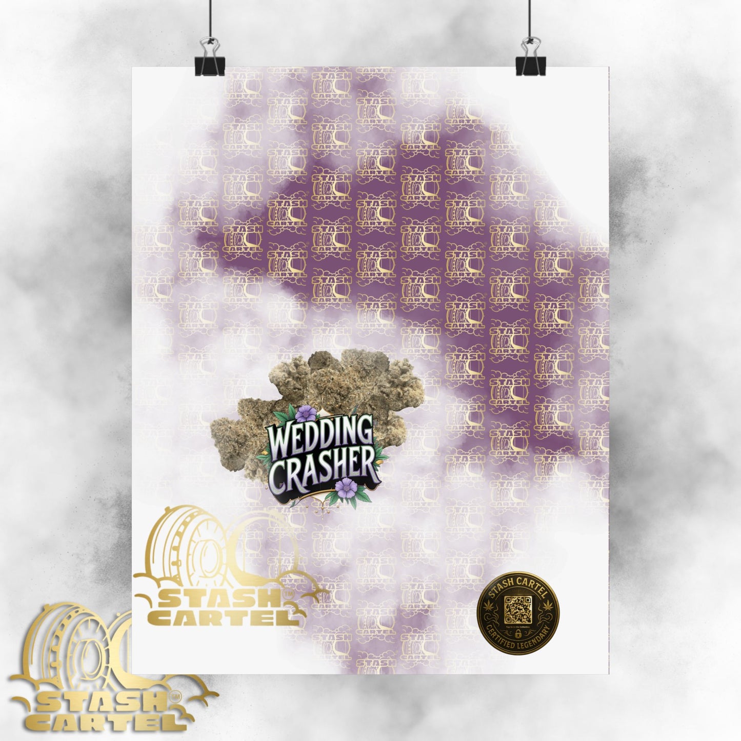 🎉💍 Wedding Crasher Poster – Uplifting Hybrid Wall Art with Vanilla Cake & Purple Gas