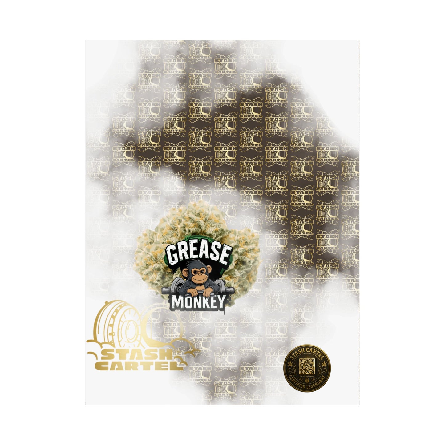 🧼🛠️ Grease Monkey Poster – Gassy Hybrid Wall Art with Full-Body Chill