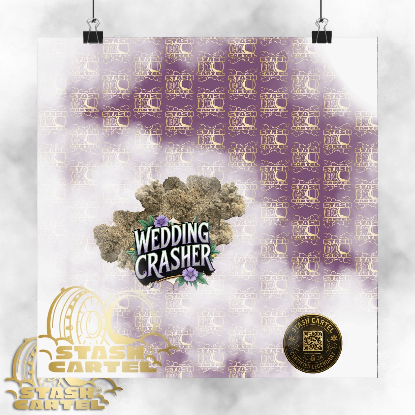🎉💍 Wedding Crasher Poster – Uplifting Hybrid Wall Art with Vanilla Cake & Purple Gas