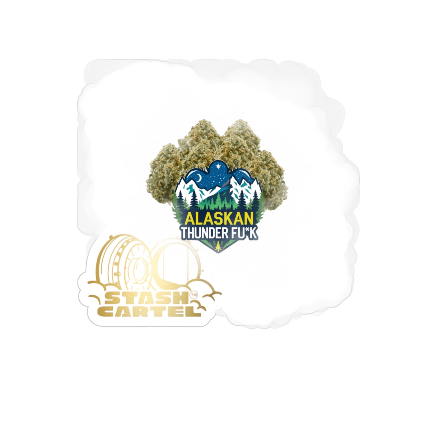 Alaskan Thunder Fuck Transparent Outdoor Sticker – Cannabis Art Collectible