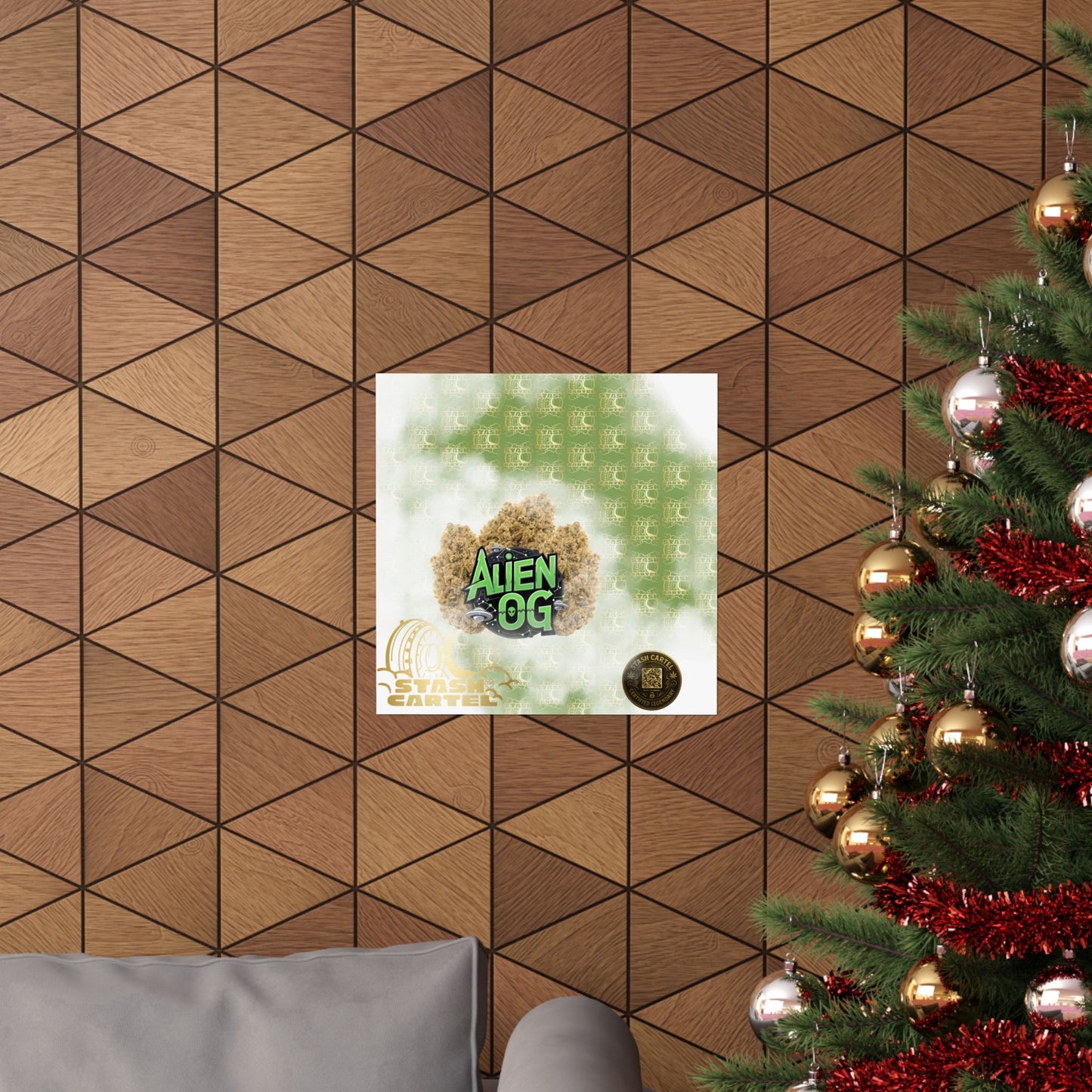 👽🌲 Alien OG Poster – Legendary Indica-Dominant Hybrid with Citrus Pine & Cosmic Potency