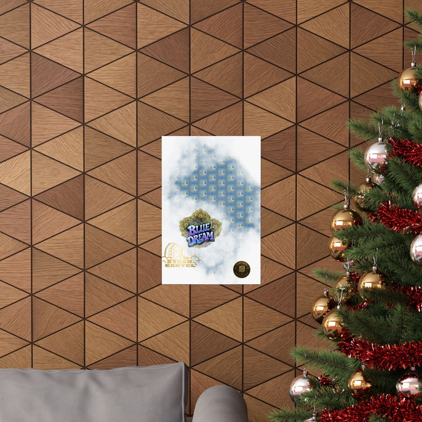 💭 "Blue Dream" West Coast Sativa Hybrid Poster – Classic Cali Cannabis Art in Sky Blue Tones