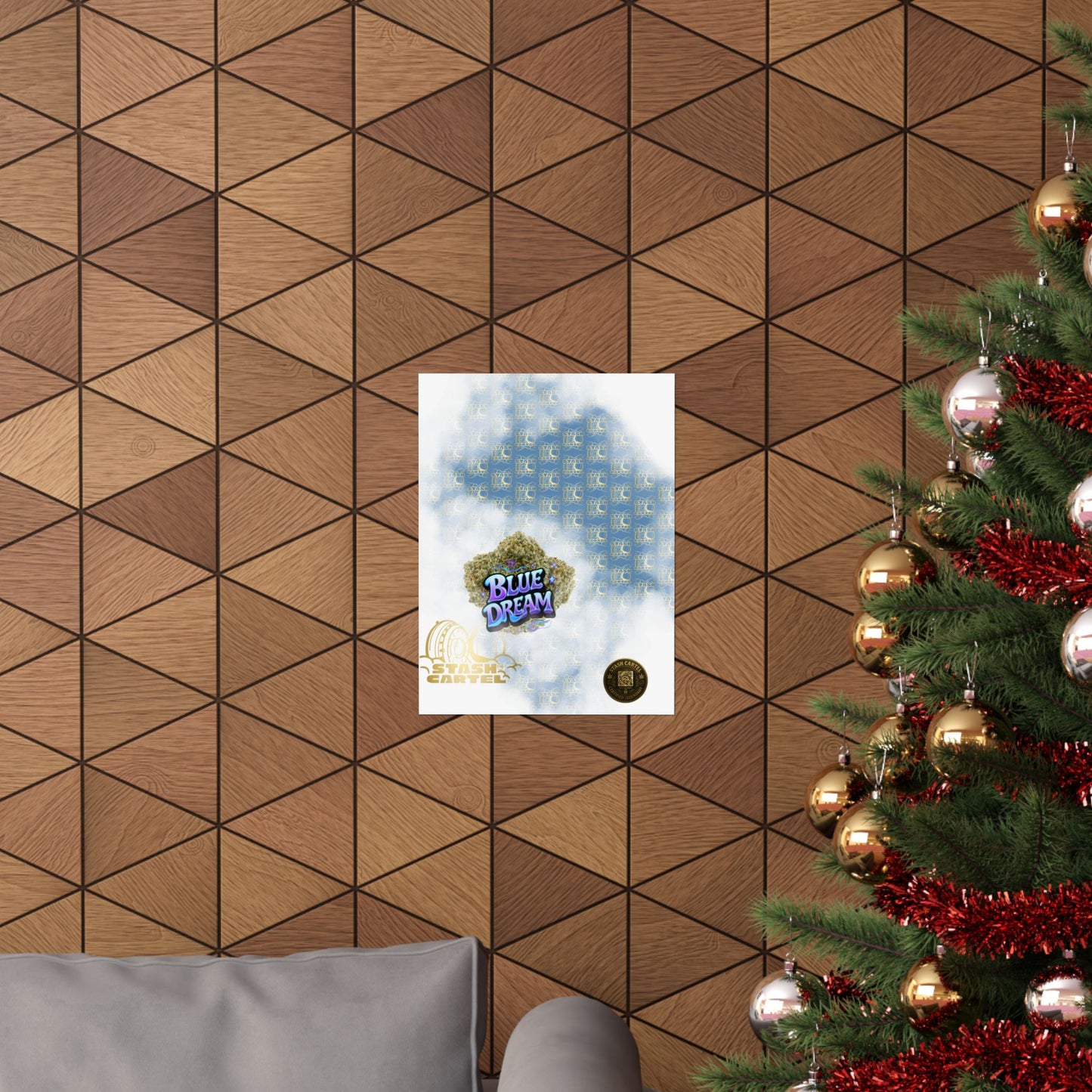 💭 "Blue Dream" West Coast Sativa Hybrid Poster – Classic Cali Cannabis Art in Sky Blue Tones