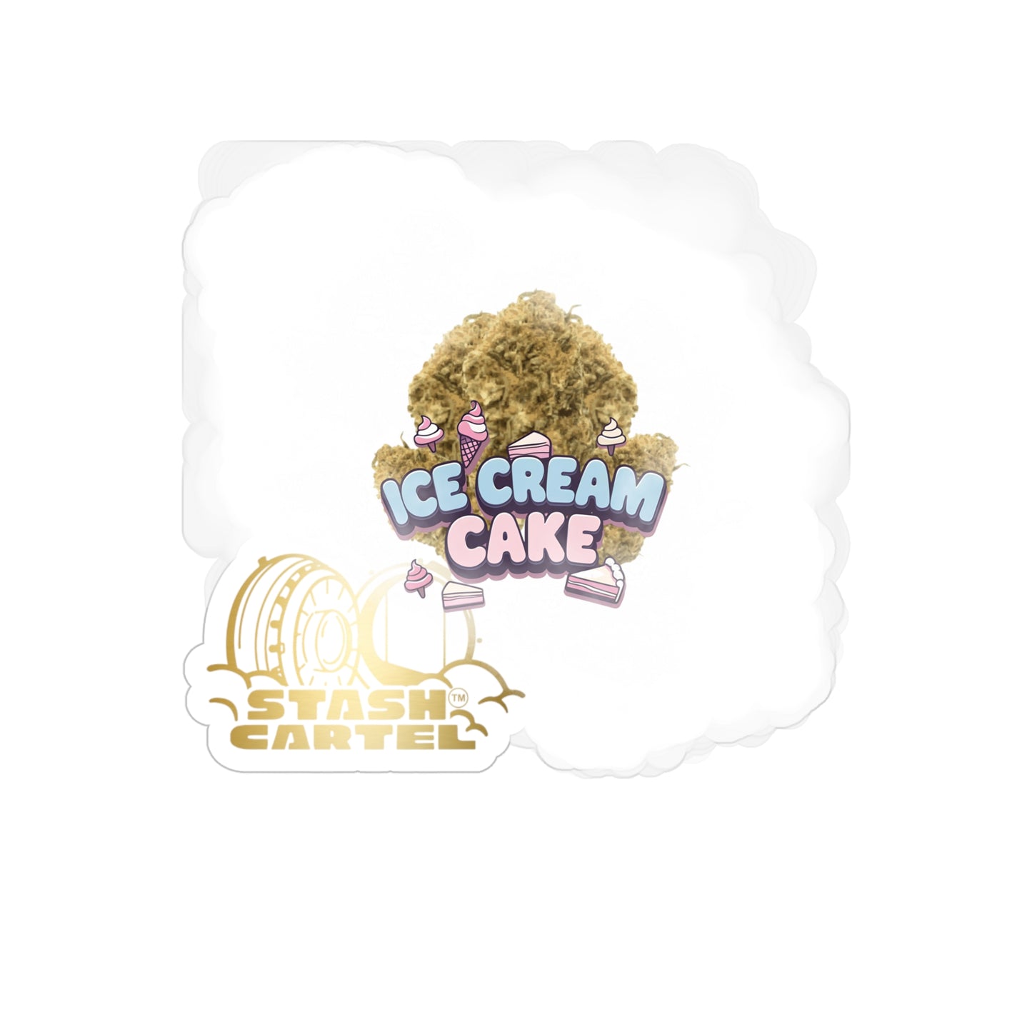 Ice Cream Cake Transparent Outdoor Sticker – Cannabis Art Design