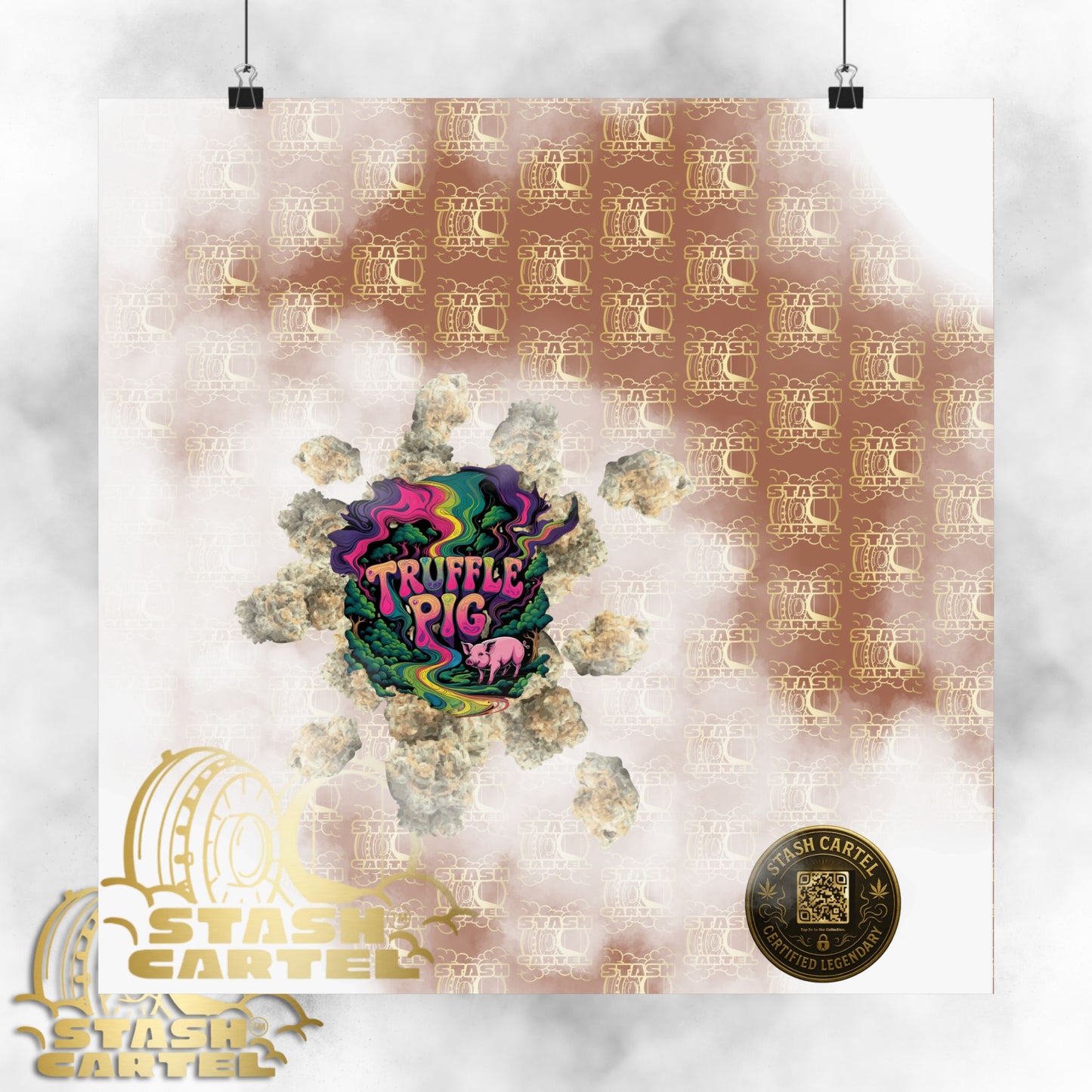 🐷🍫 Truffle Pig Poster – Rare Indica Hybrid with Candy Gas & Earthy Depth