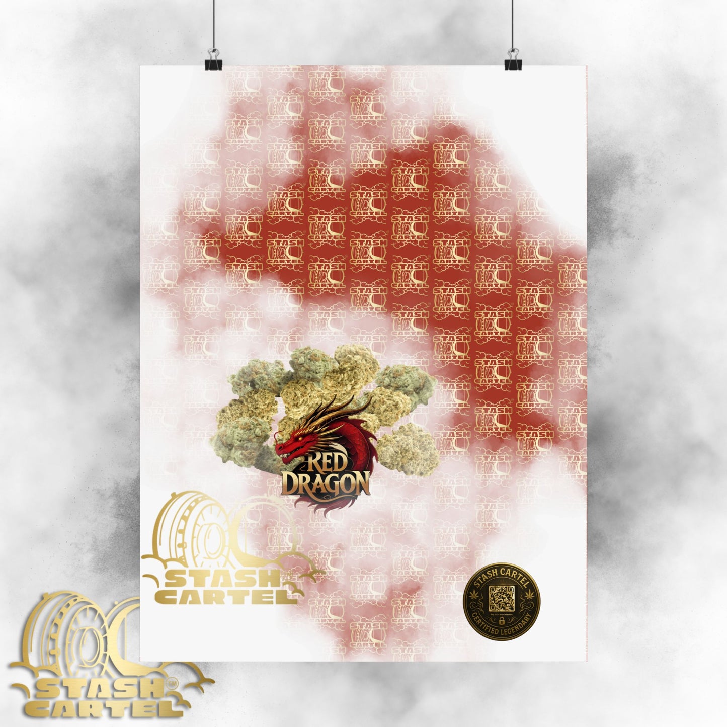 🐉🔥 Red Dragon Poster – Rare Hybrid with Spicy Citrus Fire & Euphoric Mystic Energy