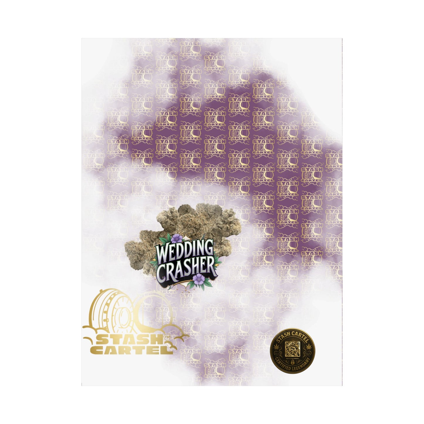 🎉💍 Wedding Crasher Poster – Uplifting Hybrid Wall Art with Vanilla Cake & Purple Gas