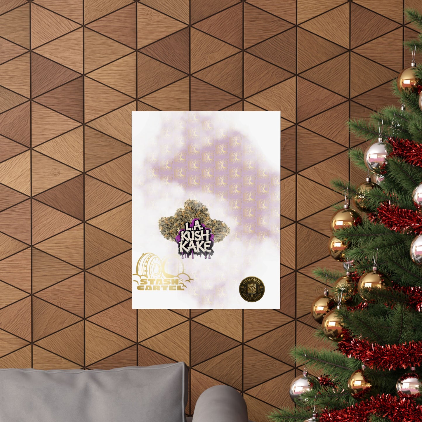 🎂🌴 LA Kush Cake Poster – Indica Hybrid Wall Art with Vanilla Cake & OG Gas