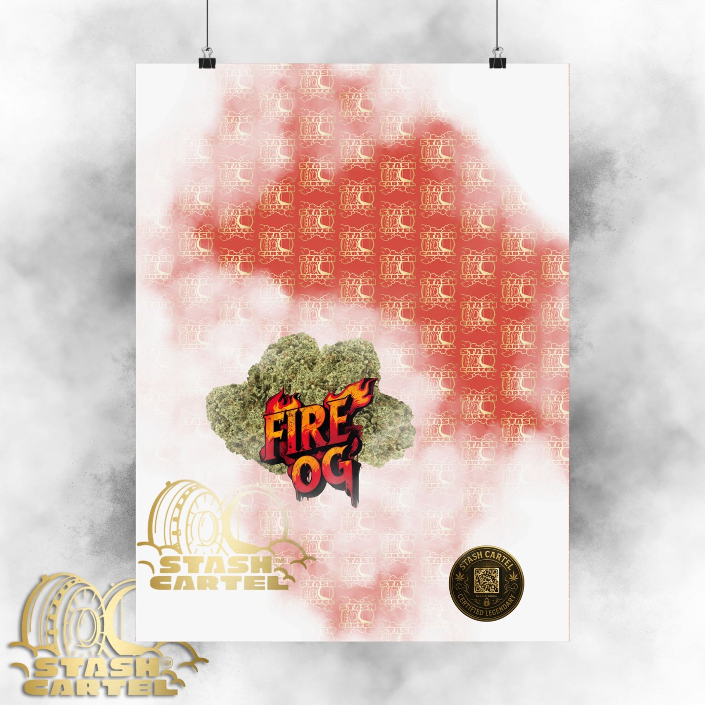 🔥⛽ Fire OG Poster – Legendary Indica Hybrid with Lemon Diesel & Full-Body Melt