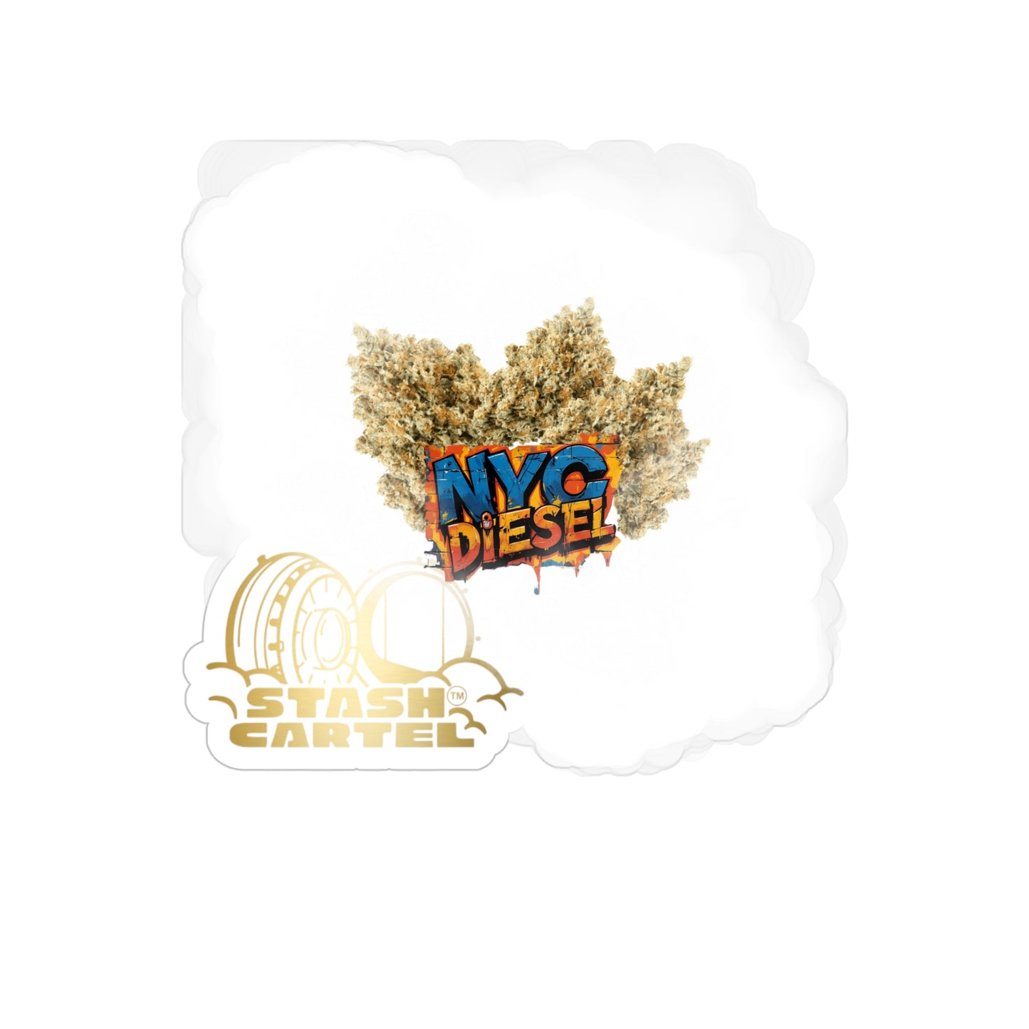 NYC Diesel Transparent Outdoor Sticker – Cannabis Art Collectible