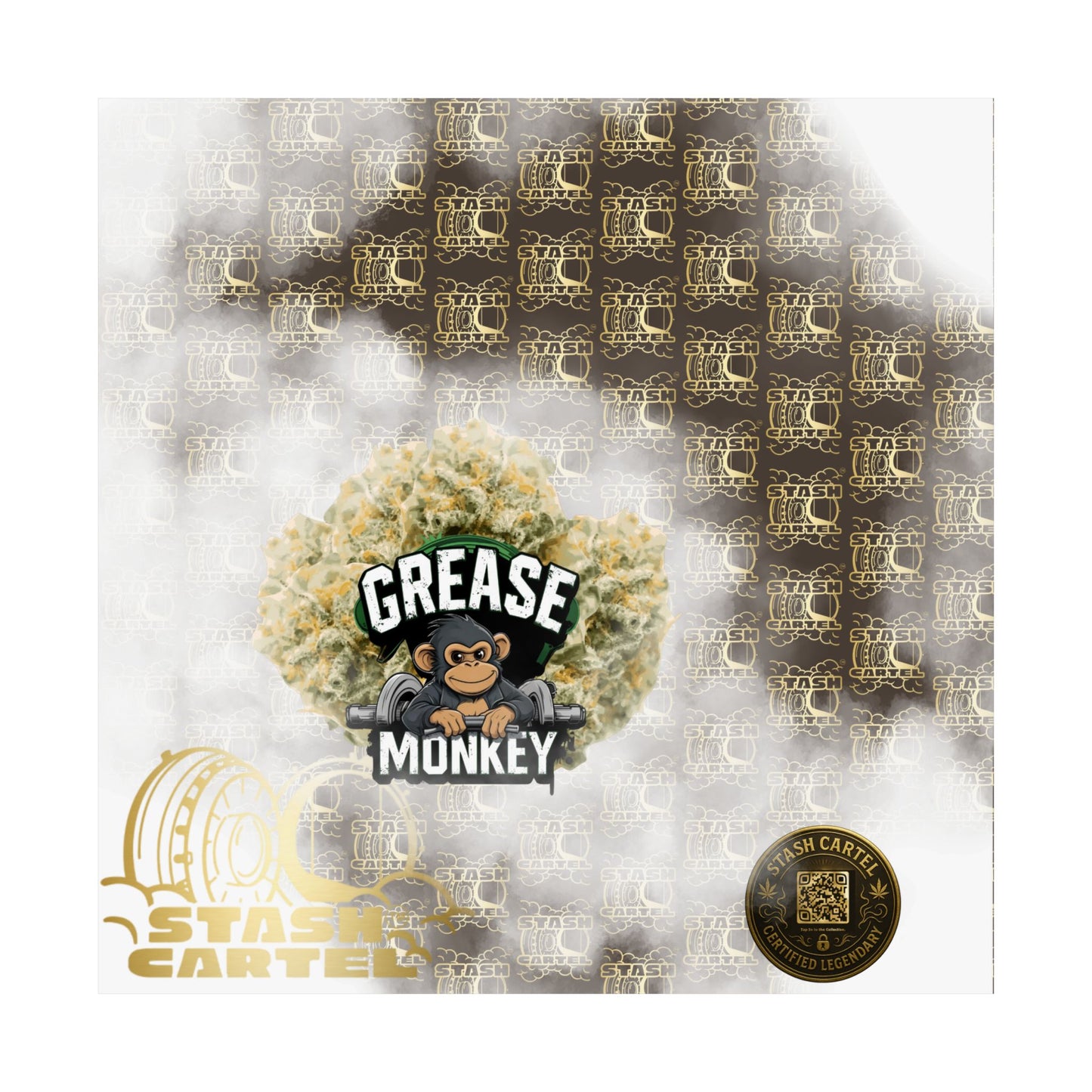 🧼🛠️ Grease Monkey Poster – Gassy Hybrid Wall Art with Full-Body Chill
