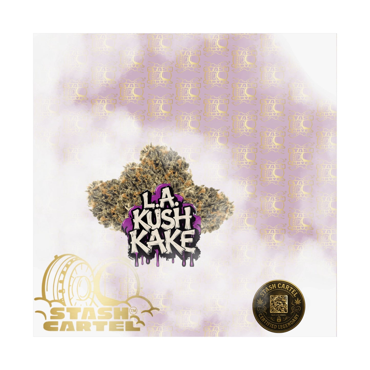 🎂🌴 LA Kush Cake Poster – Indica Hybrid Wall Art with Vanilla Cake & OG Gas