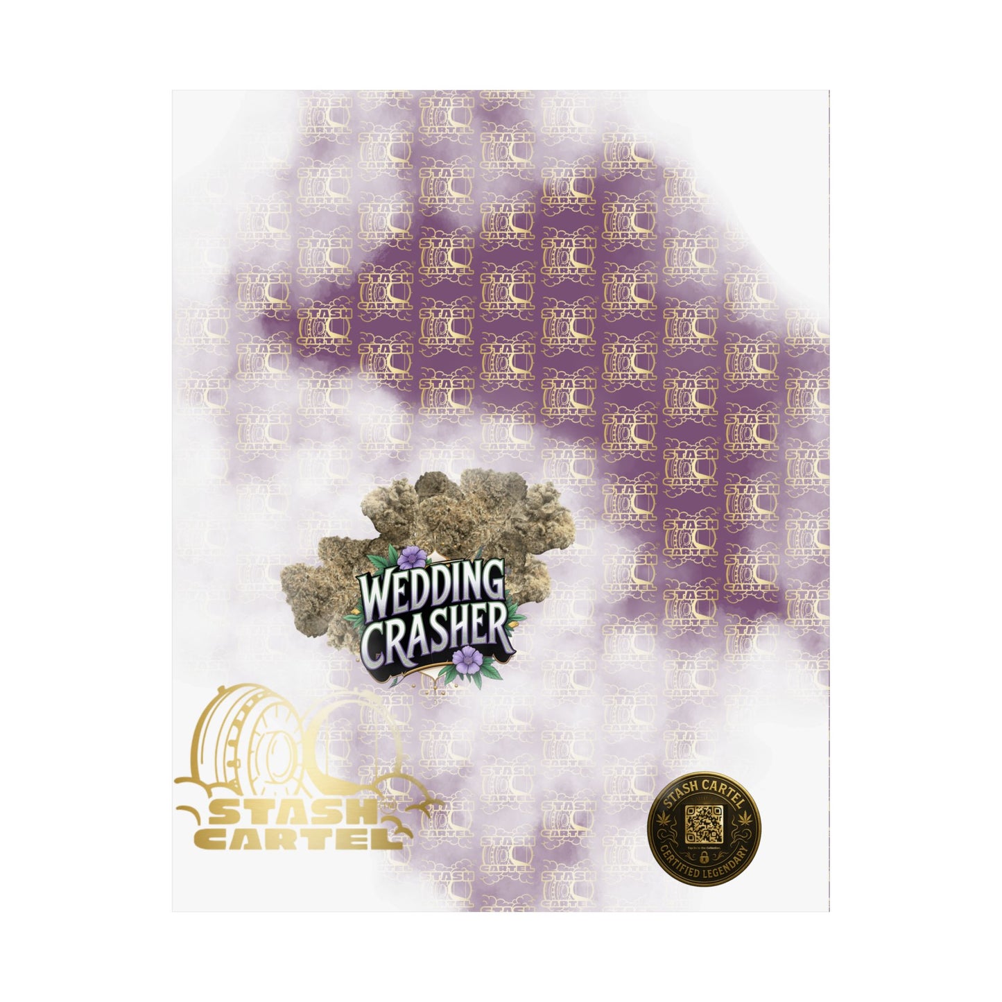🎉💍 Wedding Crasher Poster – Uplifting Hybrid Wall Art with Vanilla Cake & Purple Gas