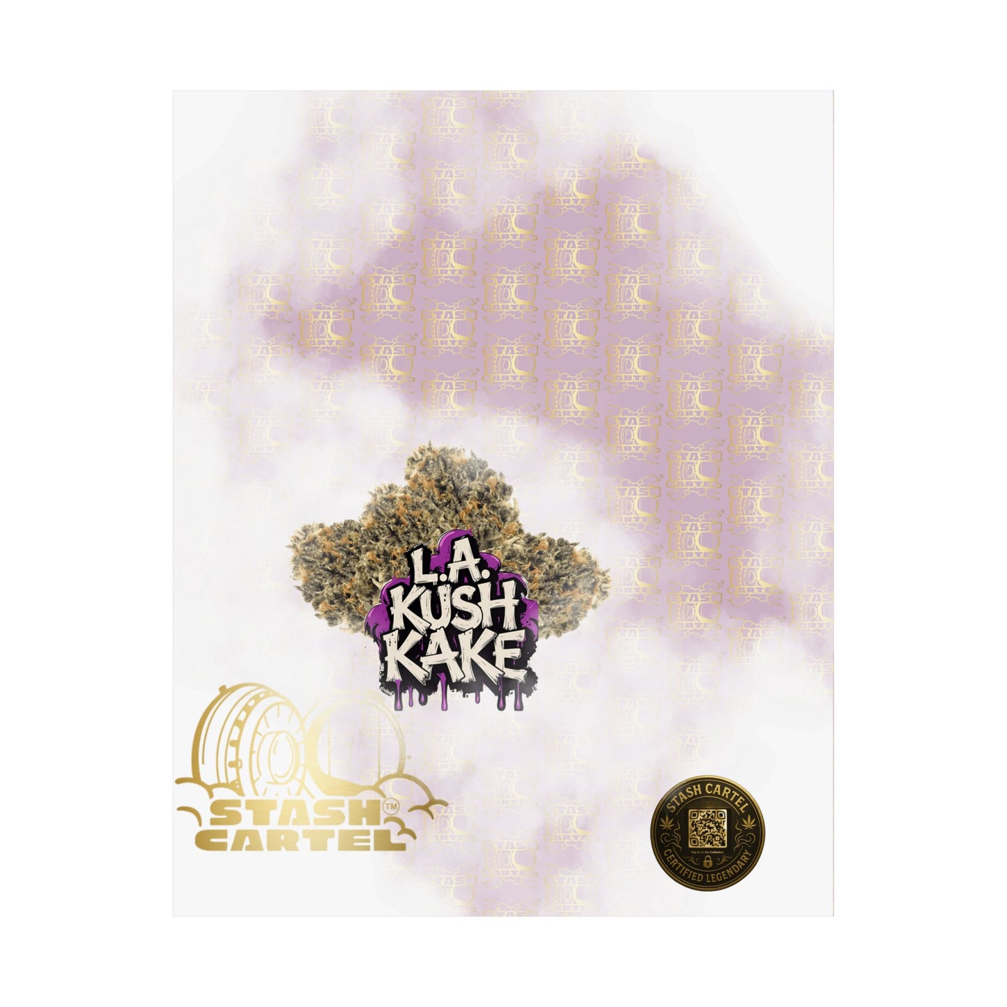 🎂🌴 LA Kush Cake Poster – Indica Hybrid Wall Art with Vanilla Cake & OG Gas