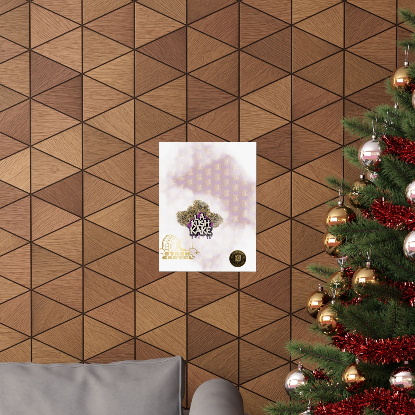 🎂🌴 LA Kush Cake Poster – Indica Hybrid Wall Art with Vanilla Cake & OG Gas