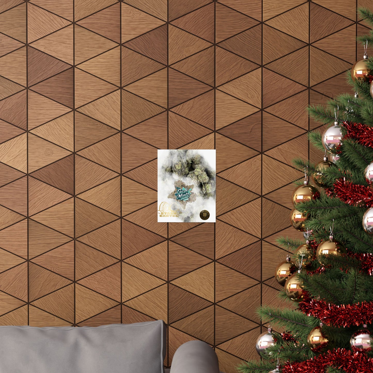 🌬️ "Gush Mintz" Hybrid Poster Print – Ice-Cold Cannabis Wall Art with Minty Drip