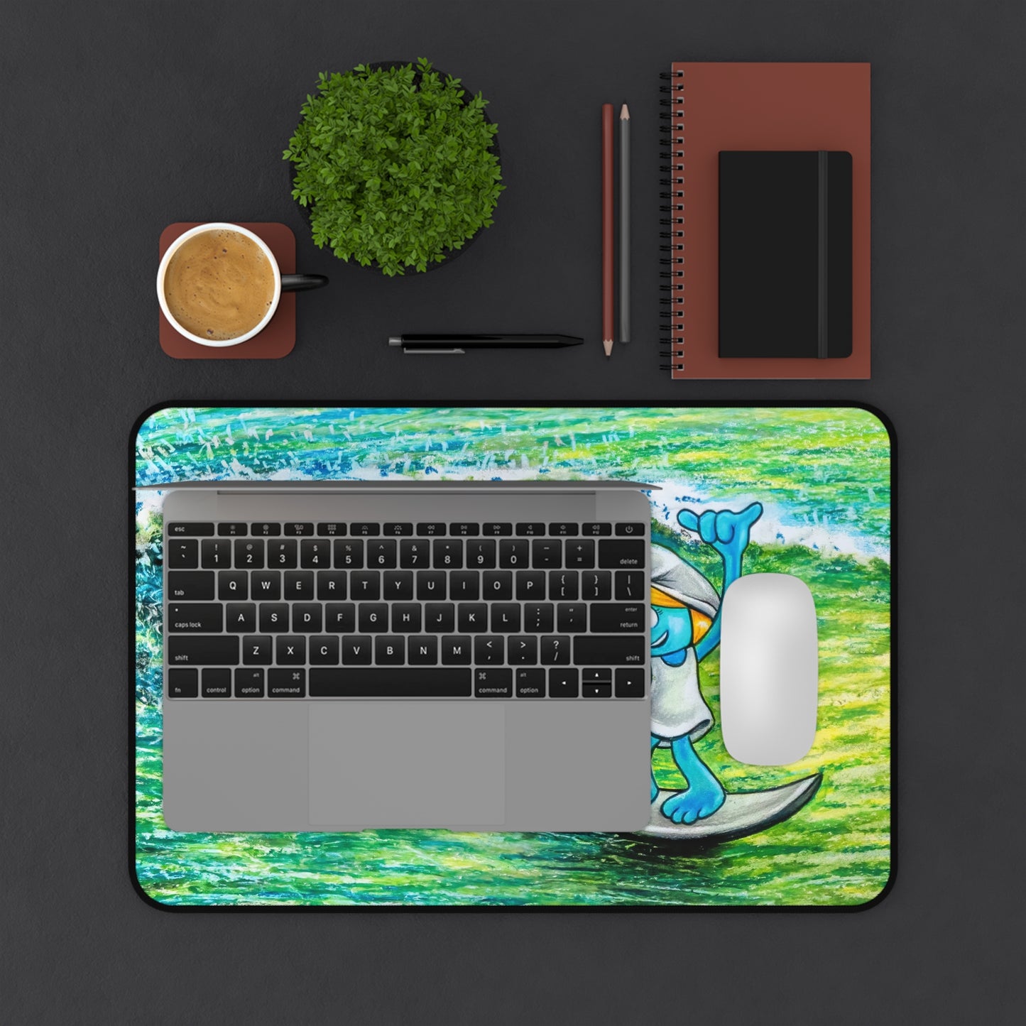 Surfs Up Desk Mat - Colorful Mouse Pad for Home Office, Work Station, Gamer, Summer Vibes, Fun Gift