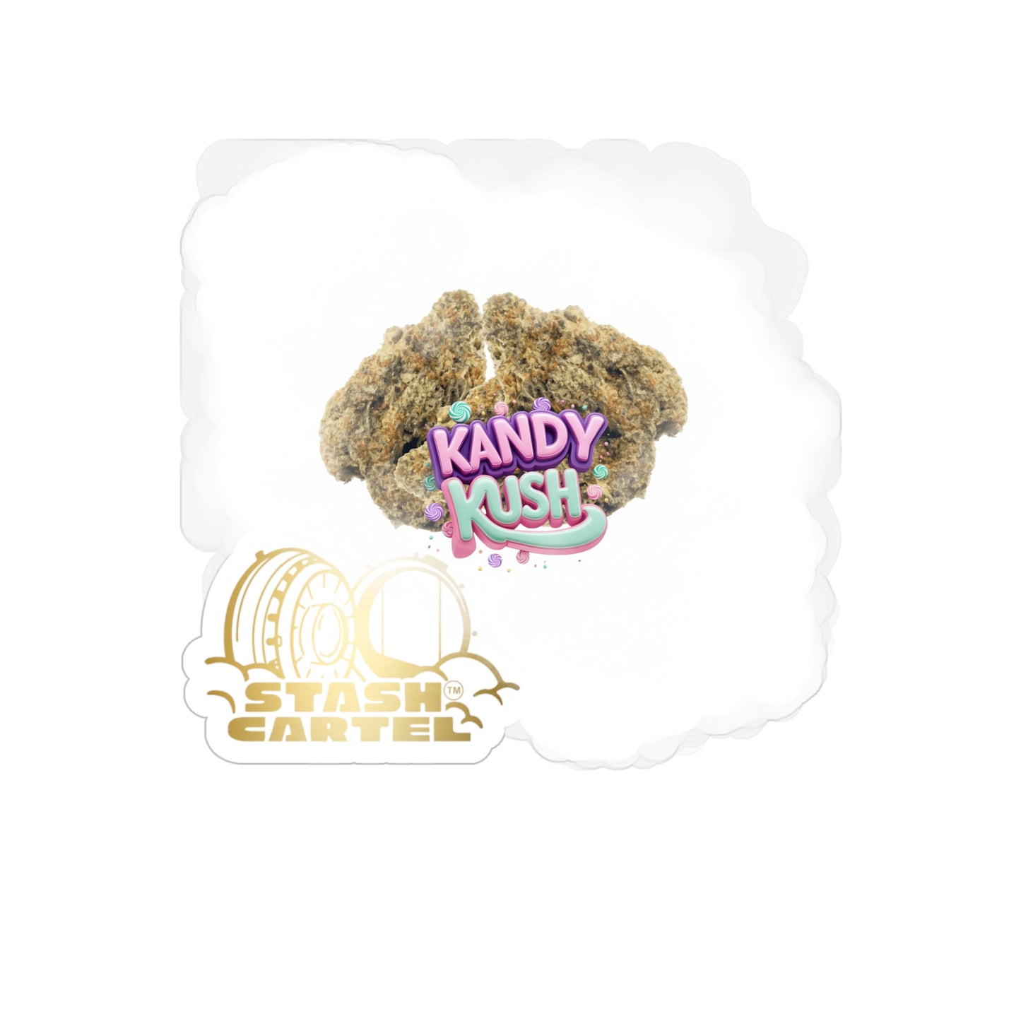 Kandy Kush Transparent Outdoor Sticker – Cannabis Culture Design