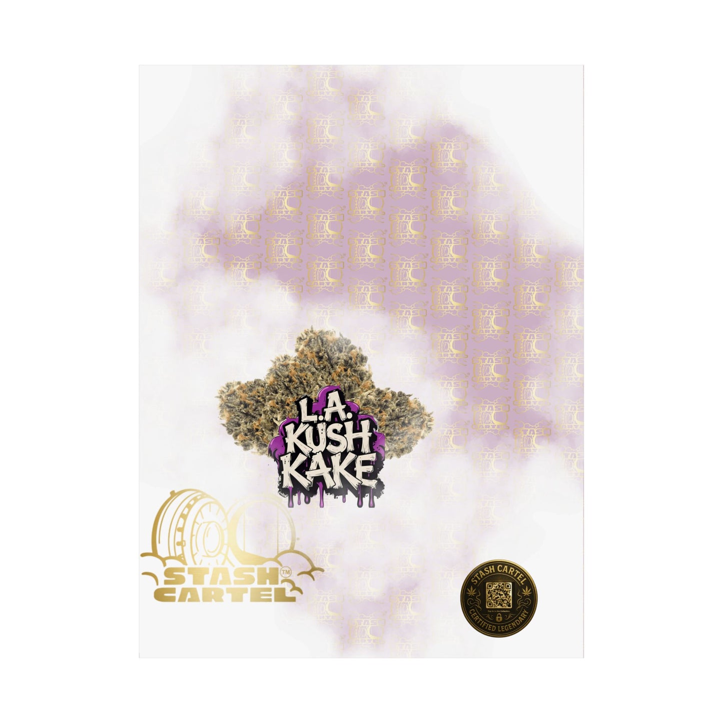 🎂🌴 LA Kush Cake Poster – Indica Hybrid Wall Art with Vanilla Cake & OG Gas