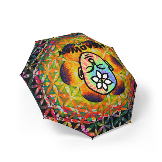 Vibrant Heady Foldable Umbrella | Artistic Rain Gear, Lightweight Travel Accessory, Gift for Her, Festival Essentials, Outdoor Chic