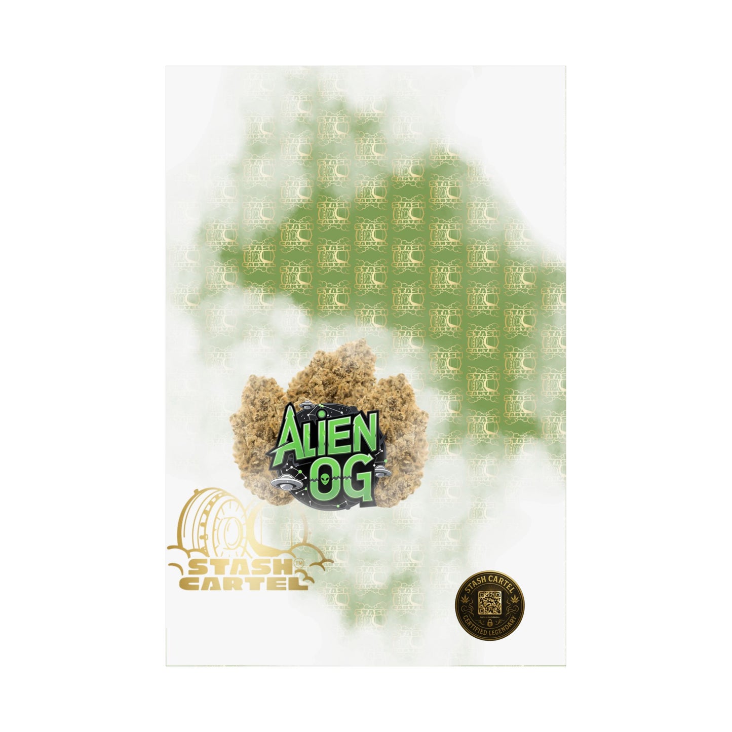👽🌲 Alien OG Poster – Legendary Indica-Dominant Hybrid with Citrus Pine & Cosmic Potency