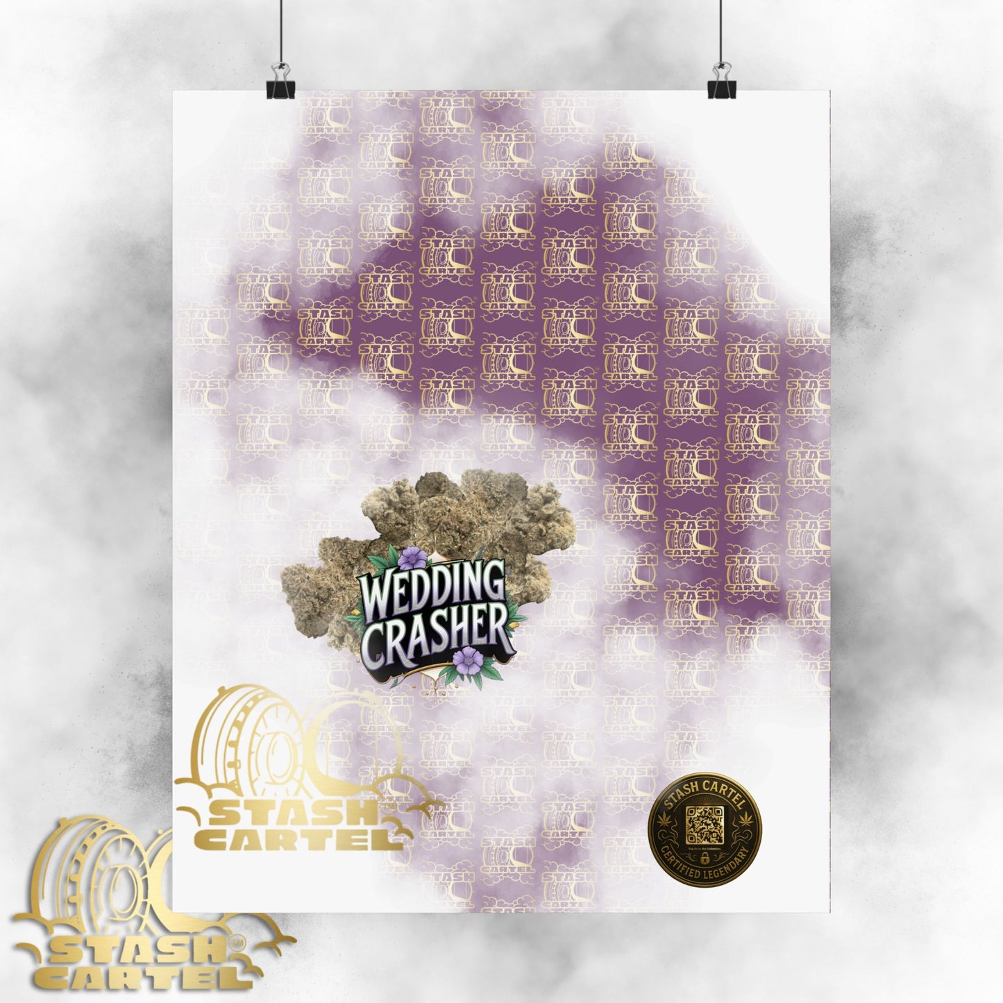 🎉💍 Wedding Crasher Poster – Uplifting Hybrid Wall Art with Vanilla Cake & Purple Gas