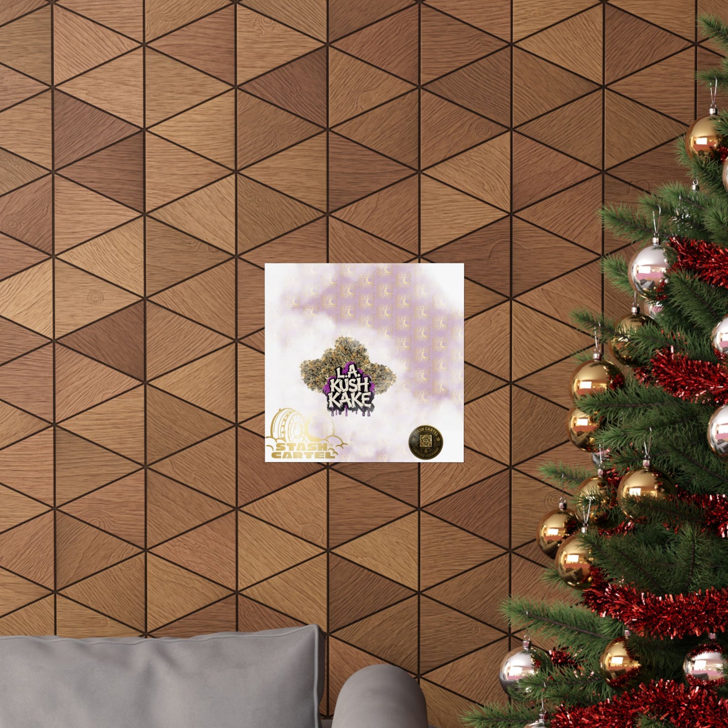 🎂🌴 LA Kush Cake Poster – Indica Hybrid Wall Art with Vanilla Cake & OG Gas