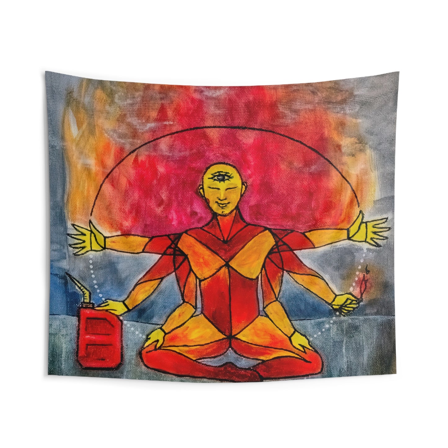 Be The Change Meditation Wall Tapestry - Vibrant Spiritual Decor, Yoga Room Accent, Mindfulness Gift, Bohemian Wall Art, Dorm Room Decoration