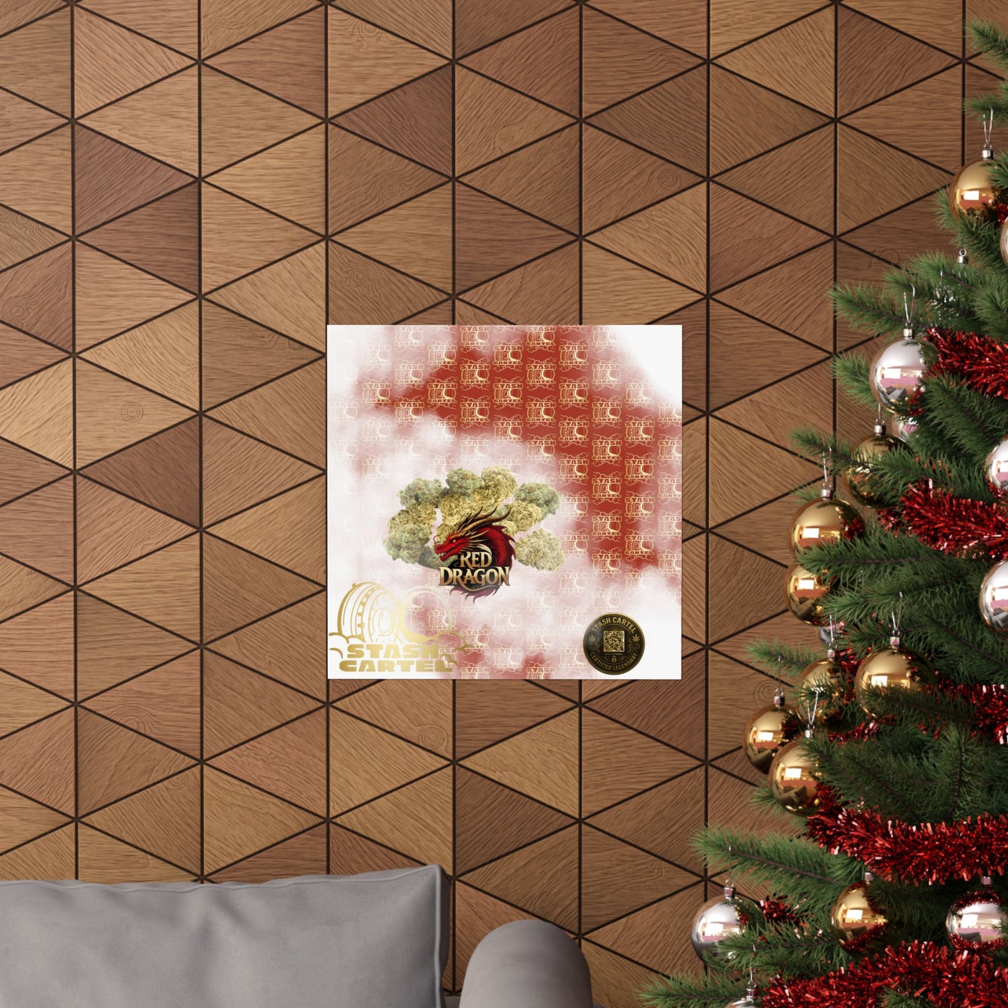 🐉🔥 Red Dragon Poster – Rare Hybrid with Spicy Citrus Fire & Euphoric Mystic Energy