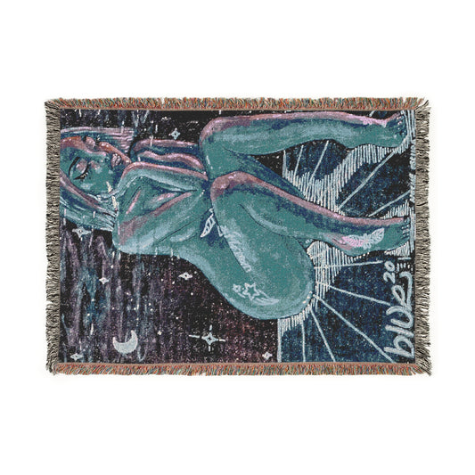 Artistic Cosmic Dreamer Woven Blanket - Bohemian Home Decor, Cozy Throw Blanket, Gift for Art Lovers, Celestial Design, Unique Bedspread