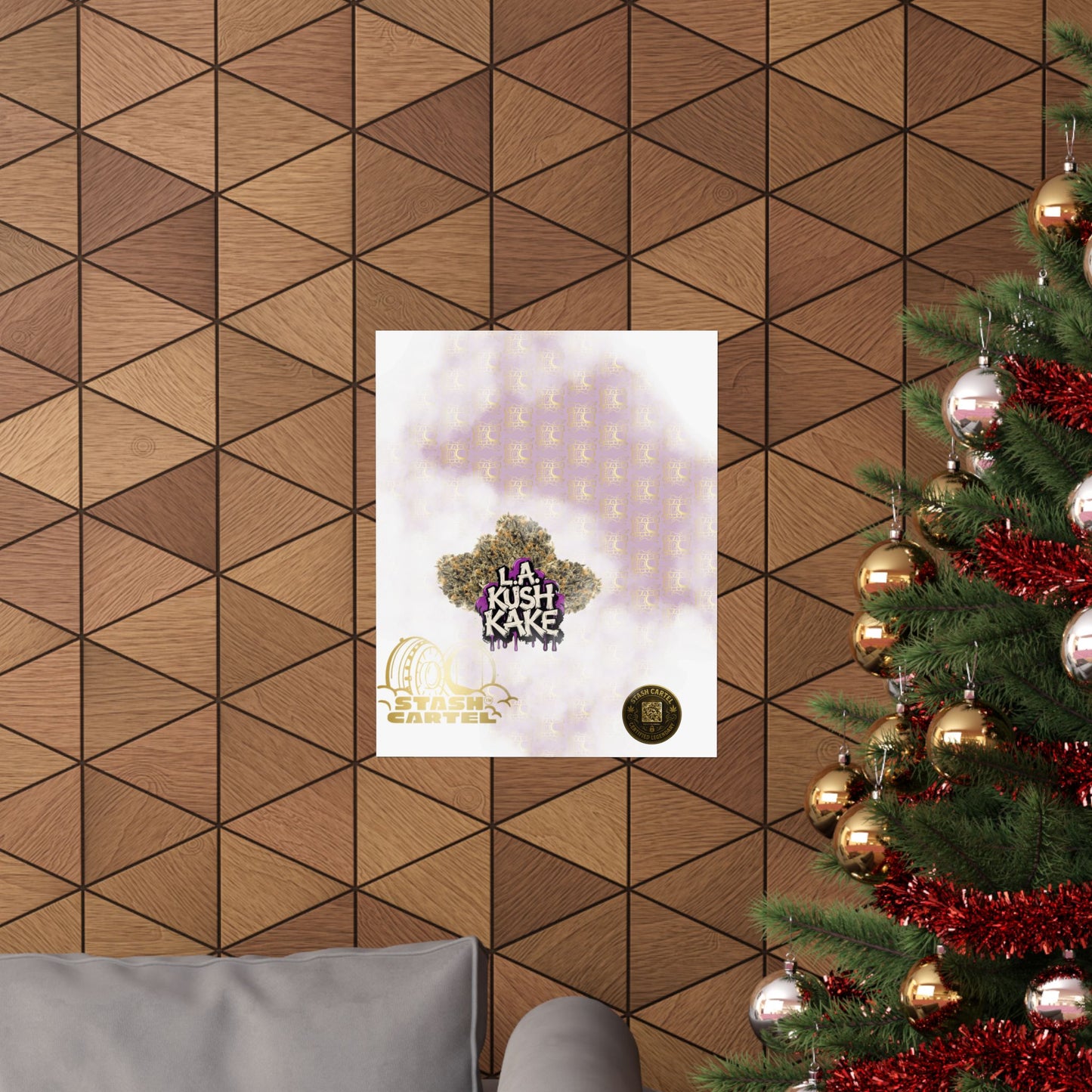 🎂🌴 LA Kush Cake Poster – Indica Hybrid Wall Art with Vanilla Cake & OG Gas