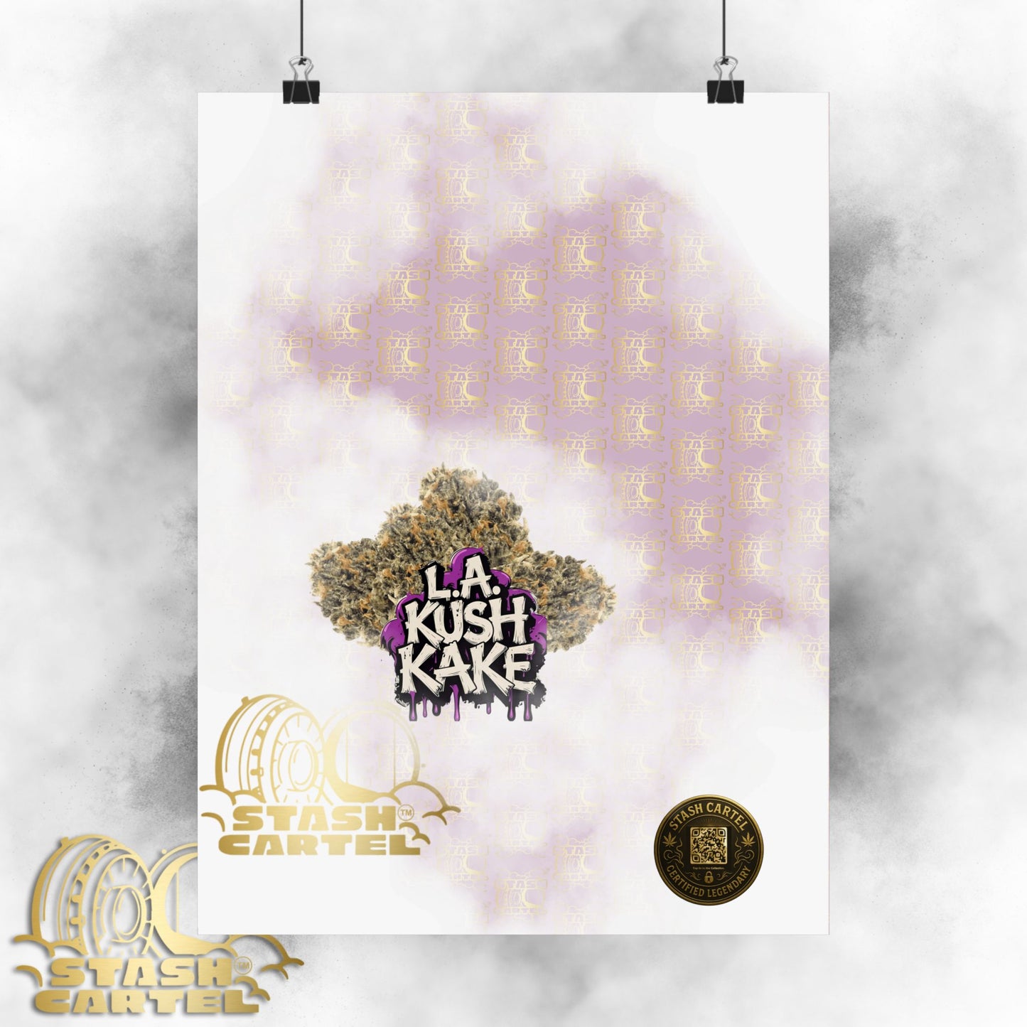 🎂🌴 LA Kush Cake Poster – Indica Hybrid Wall Art with Vanilla Cake & OG Gas