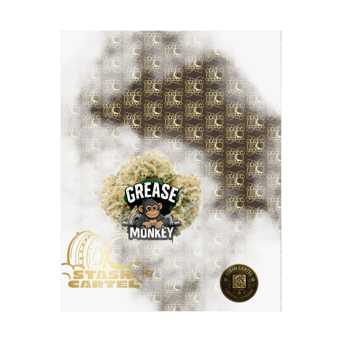 🧼🛠️ Grease Monkey Poster – Gassy Hybrid Wall Art with Full-Body Chill